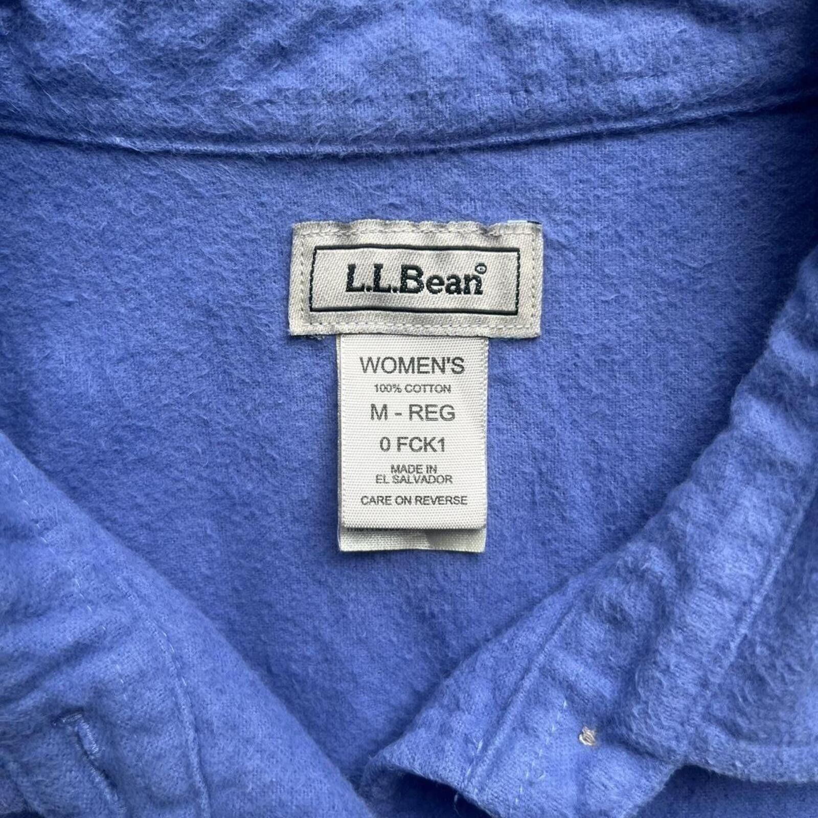 L.L. Bean 1990's L.L. Bean Women's M Blue Button Down Cotton Jacket Size L / US 10 / IT 46 - 3 Thumbnail