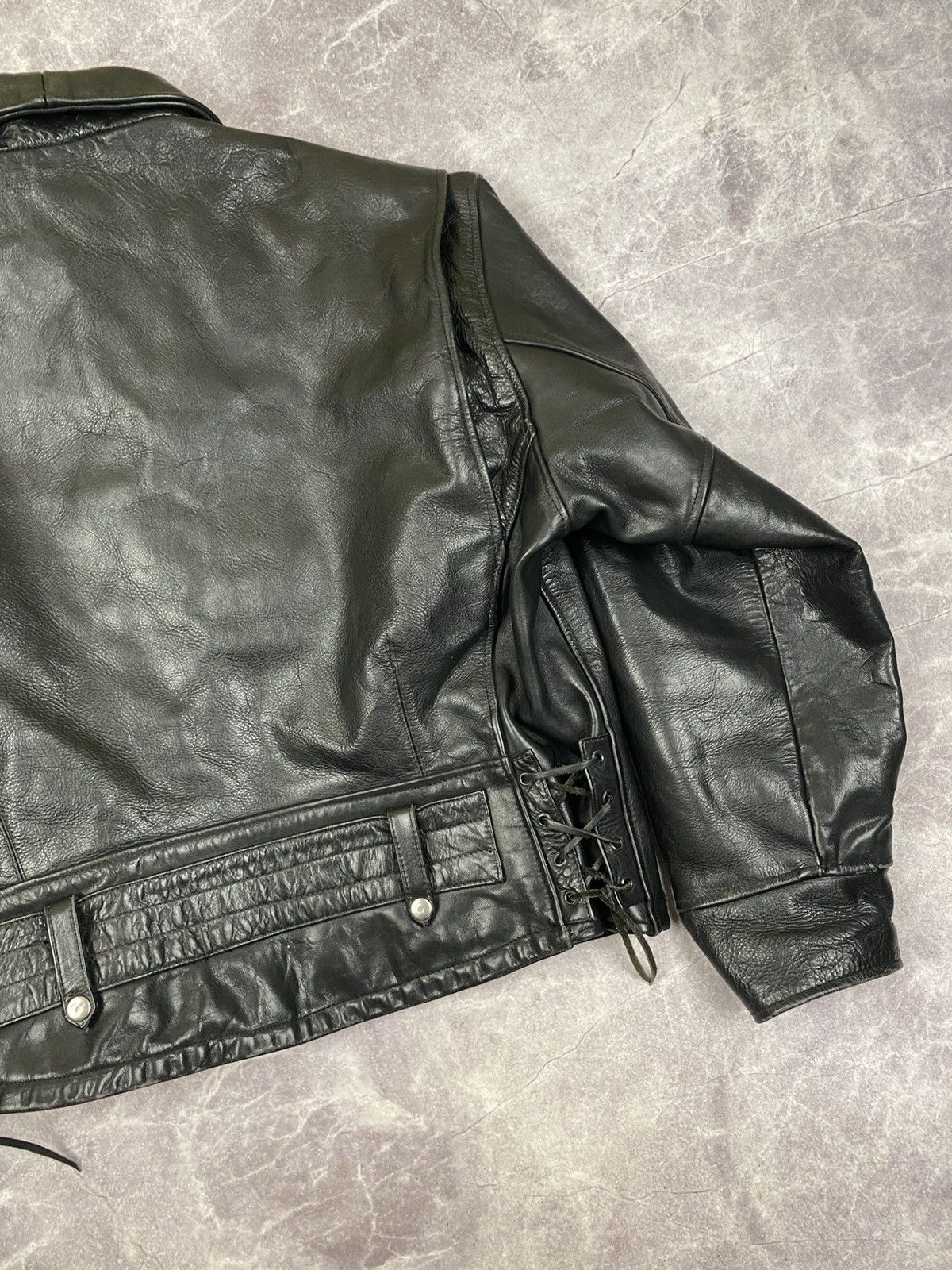 Vintage Lee Trevor Very Thick Cowhide Leather Jacket Size: XL Size US L / EU 52-54 / 3 - 18 Thumbnail