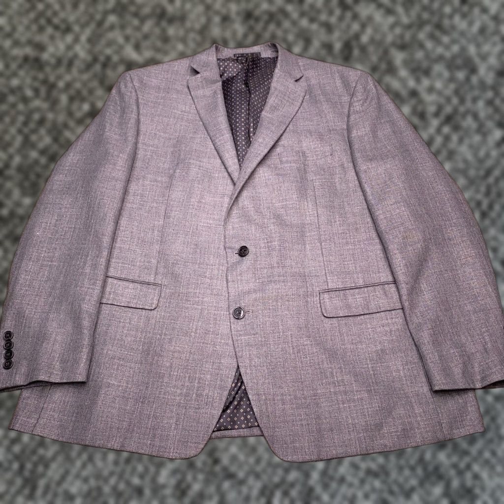 Chaps Chaps Sport Coat Mens 48L Gray Blazer Single Breasted 2-Button Jacket Long Notch Lapel Casual Formal Business Size 48R - 1 Thumbnail