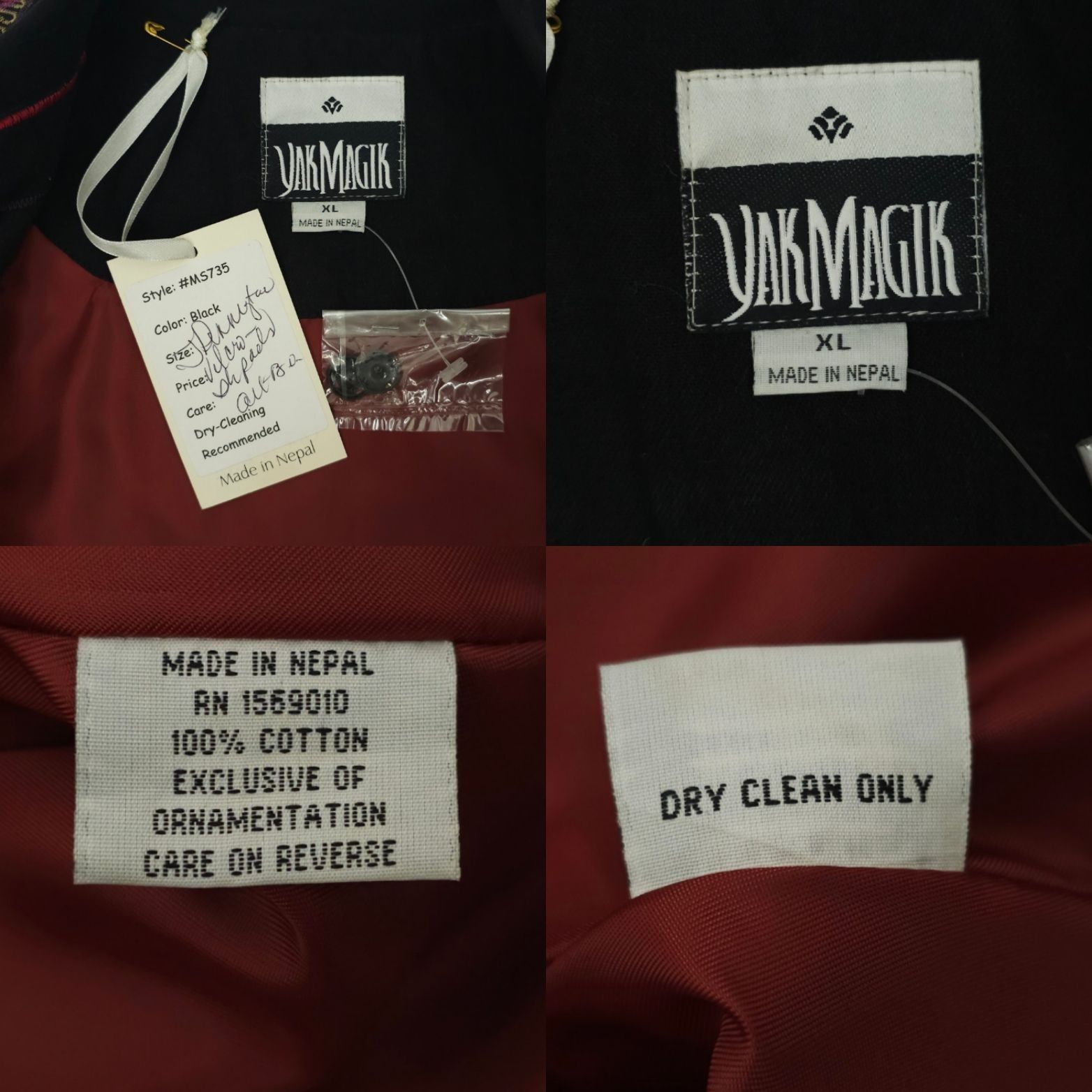 Other Yak Magik Embroidered Jacket XL Art to Wear Boho Cotton Size XL / US 12-14 / IT 48-50 - 8 Thumbnail