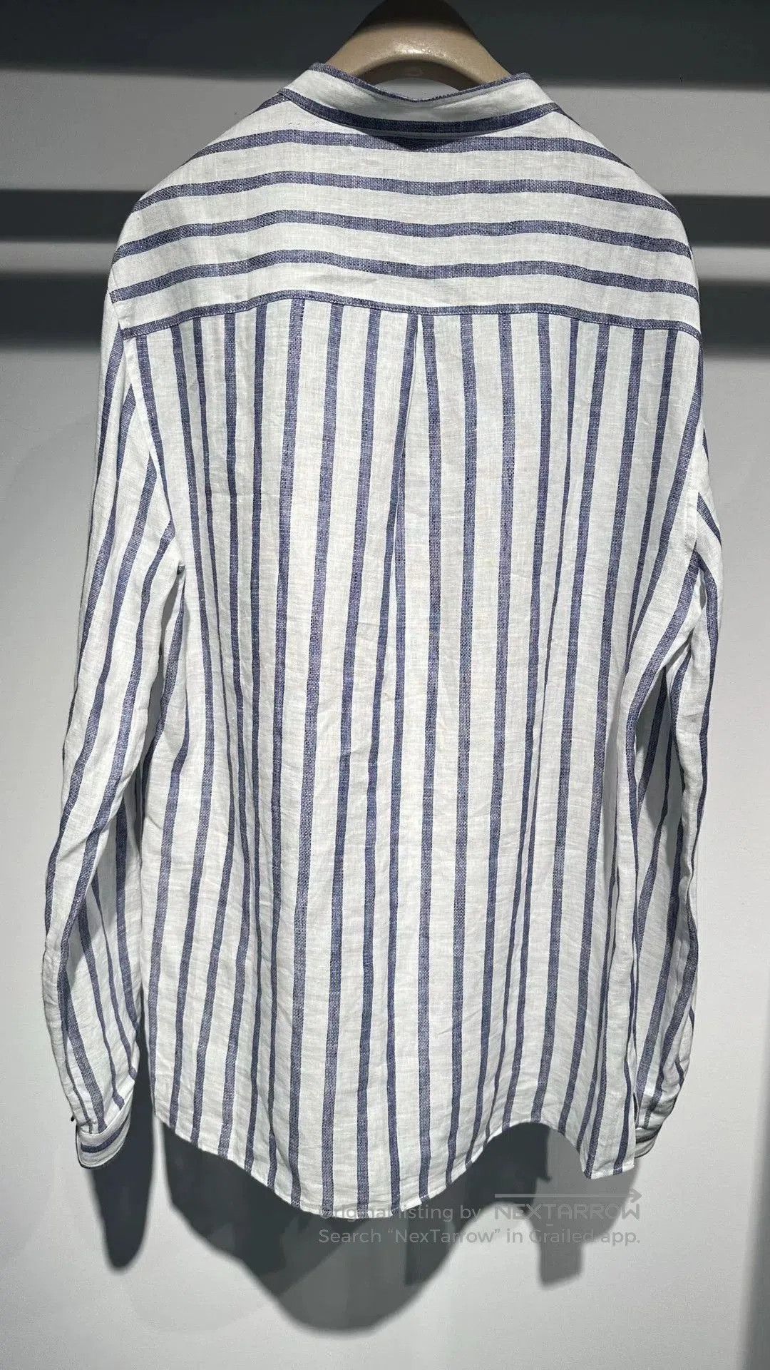 Brunello Cucinelli Brunello Cucinelli Blue Striped Linen Shirt. Size US M / EU 48-50 / 2 - 2 Thumbnail