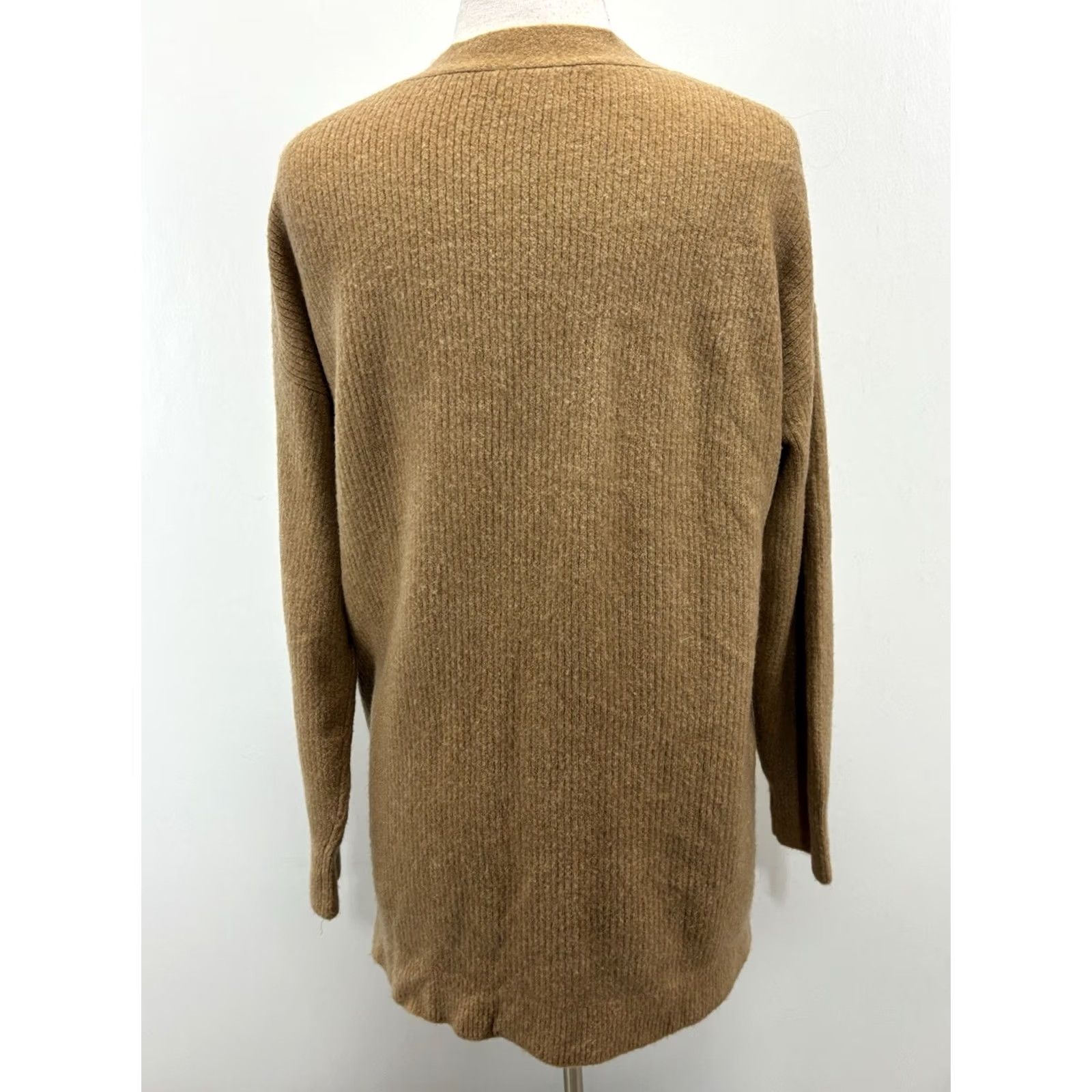 J.Crew J. Crew Cardigan Sweater Women’s M Tan Open Front Mid Length Solid Knit Acrylic Blend Vintage No Size M / US 6-8 / IT 42-44 - 3 Thumbnail