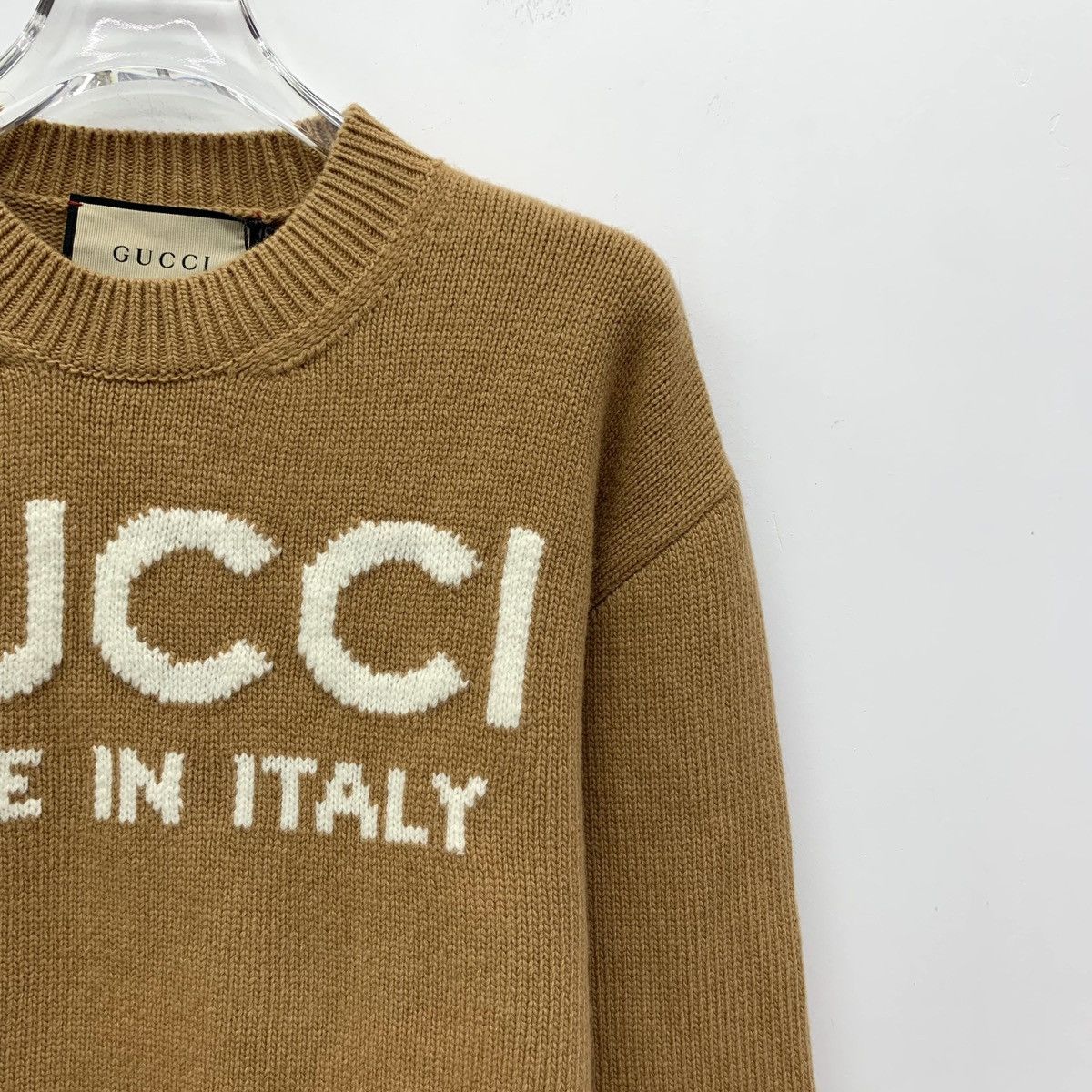 Gucci Gucci Brown Logo Monogram Embroidered Wool Knit Sweater Size S / US 4 / IT 40 - 3 Thumbnail