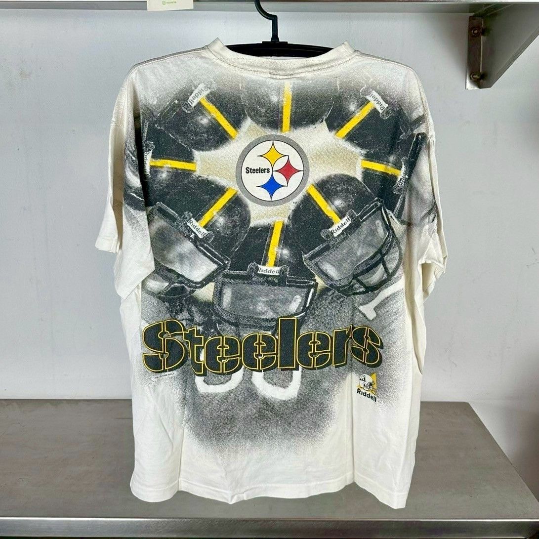 Vintage Vintage 1996 Pittsburgh Steelers All Over Print NFL T-shirt Size US XL / EU 56 / 4 - 3 Thumbnail
