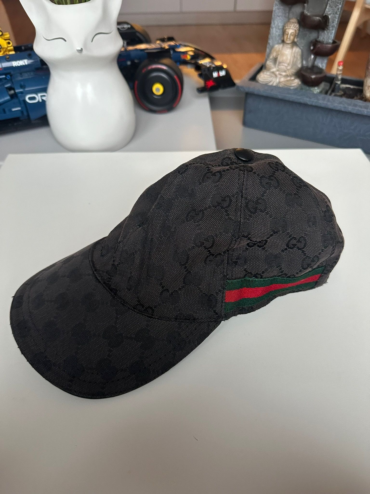 Gucci Authentic Gucci Hat Canvas GG Monogram Black Web Size ONE SIZE - 1 Thumbnail