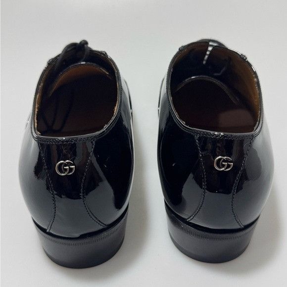 Gucci Gucci Worsh GG Patent leather Lace-Up Shoes Black Men’s Size Size US 8 / EU 41 - 6 Thumbnail