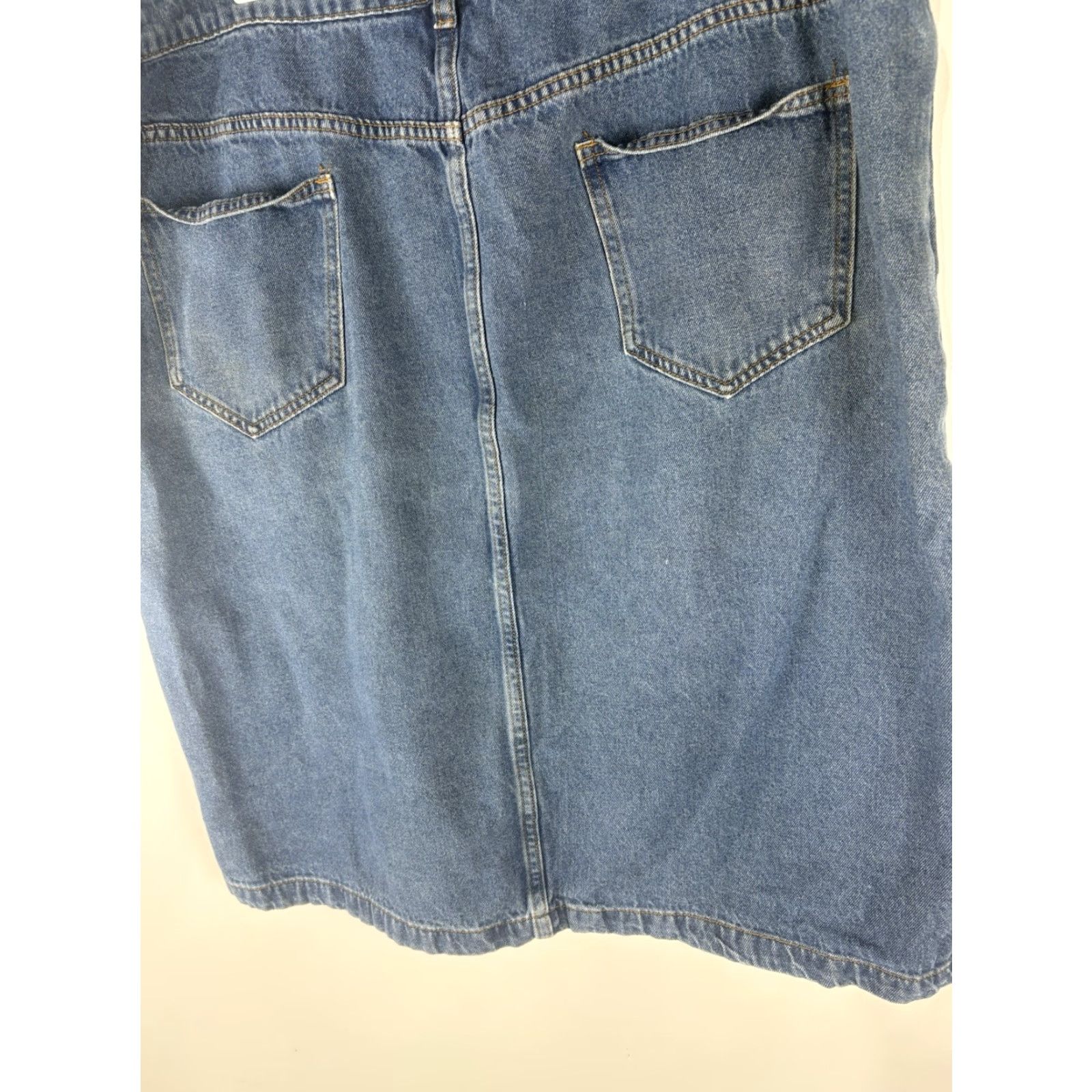 Vintage Emery Rose Women's Denim Midi Skirt 3X Plus Size Casual Bohemian 90s Stretch Zipper Size 40" / US 18 - 4 Thumbnail