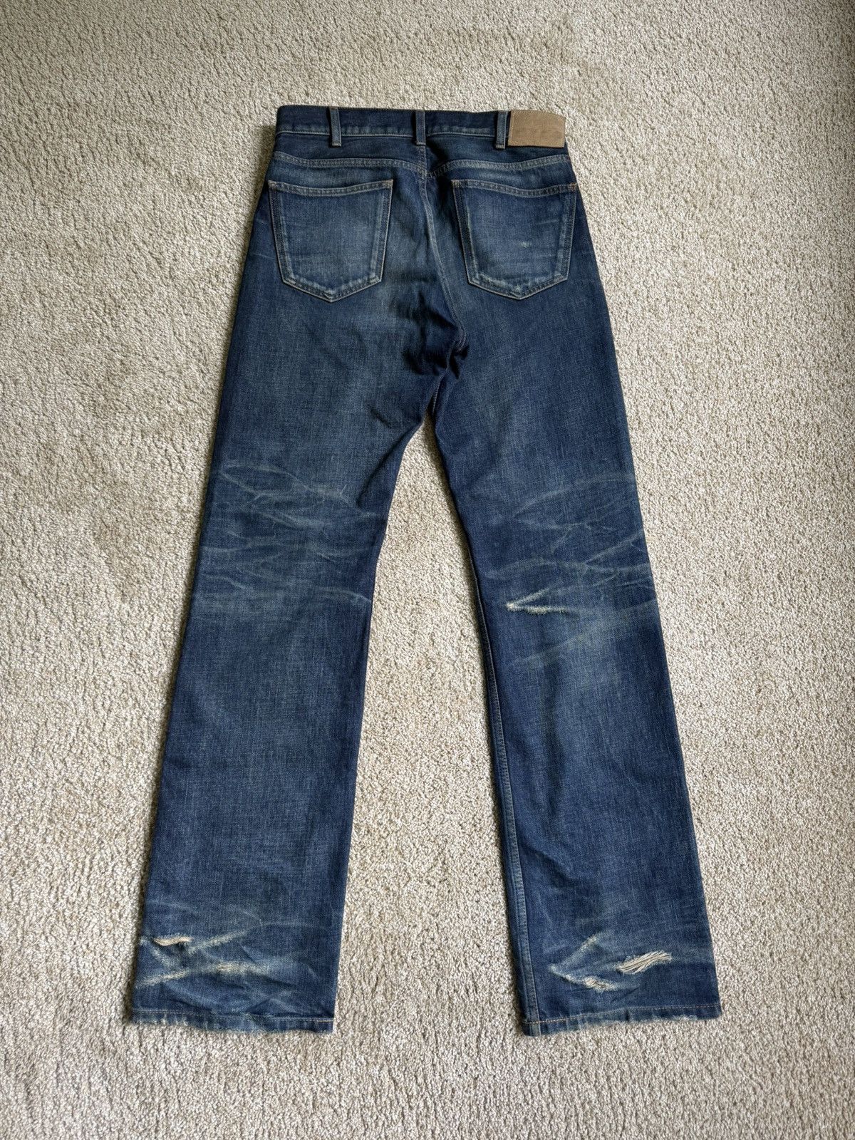 Celine Kurt Blowout Distressed Blue Marble Wash Denim Size US 29 - 2 Thumbnail