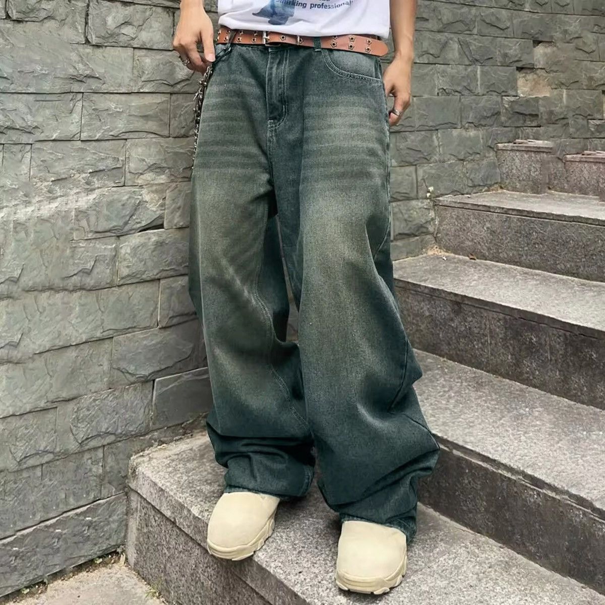 Japanese Brand × Jean Skater Baggy Hip Hop Jeans Size US 31 - 2 Thumbnail