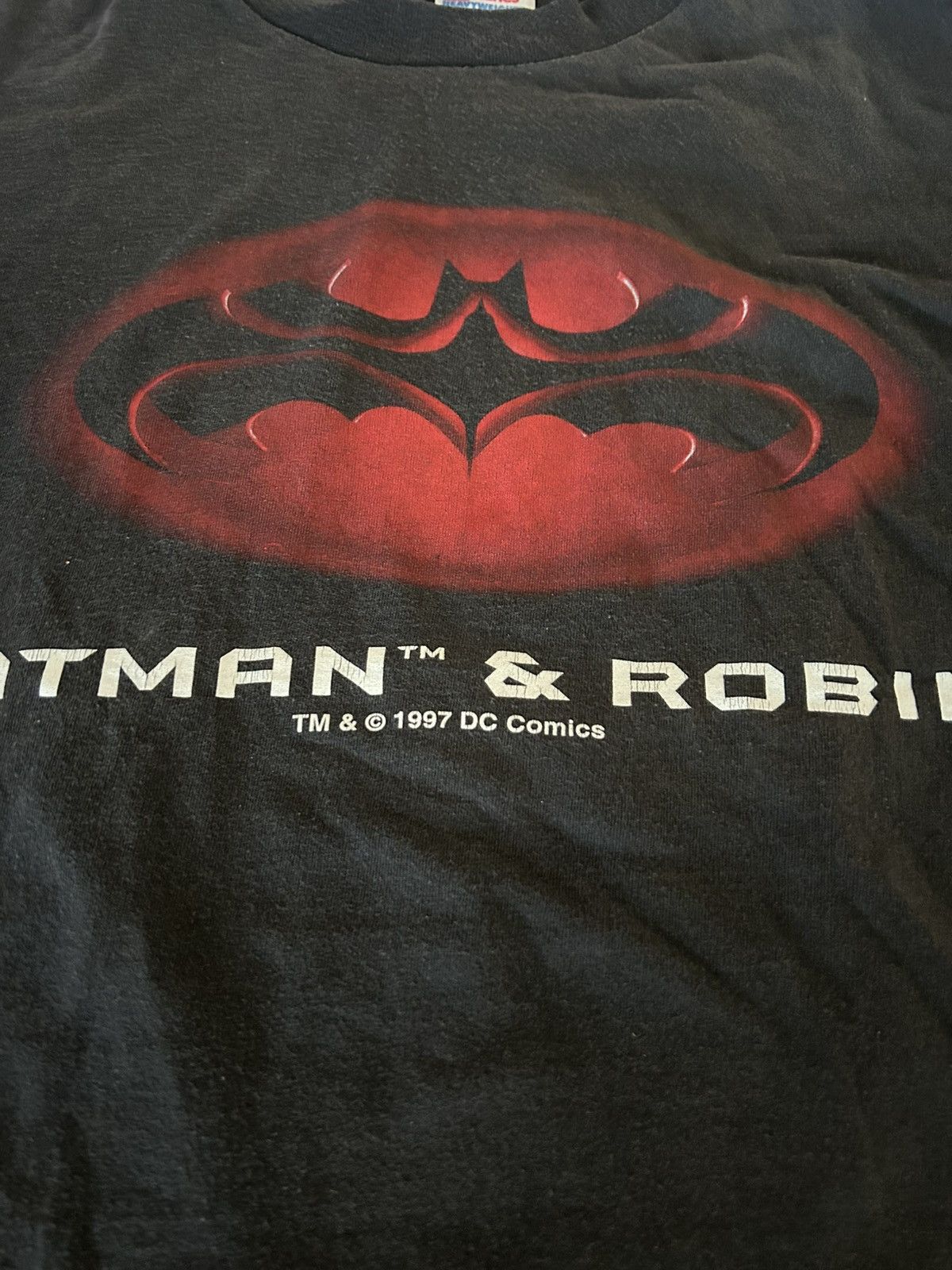 Hanes 1997 Vintage Batman & Robin Rare Double Sided Graphic Tee Size US XL / EU 56 / 4 - 3 Thumbnail
