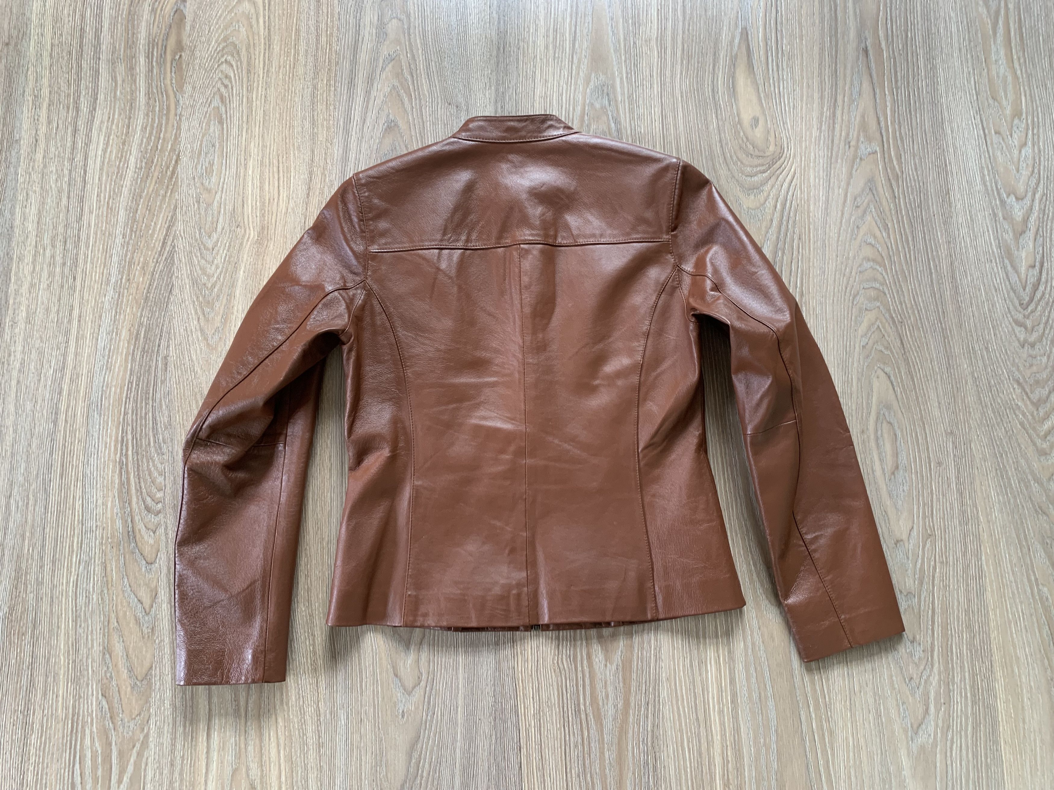 Designer Vintage Images Leather Brown Women’s Jacket Size M / US 6-8 / IT 42-44 - 3 Thumbnail