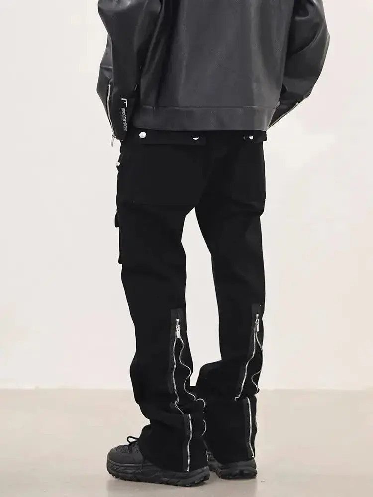 Japanese Brand Retro Multi Pocket Zipper Hip Hop Loose Jeans Size US 30 / EU 46 - 5 Thumbnail