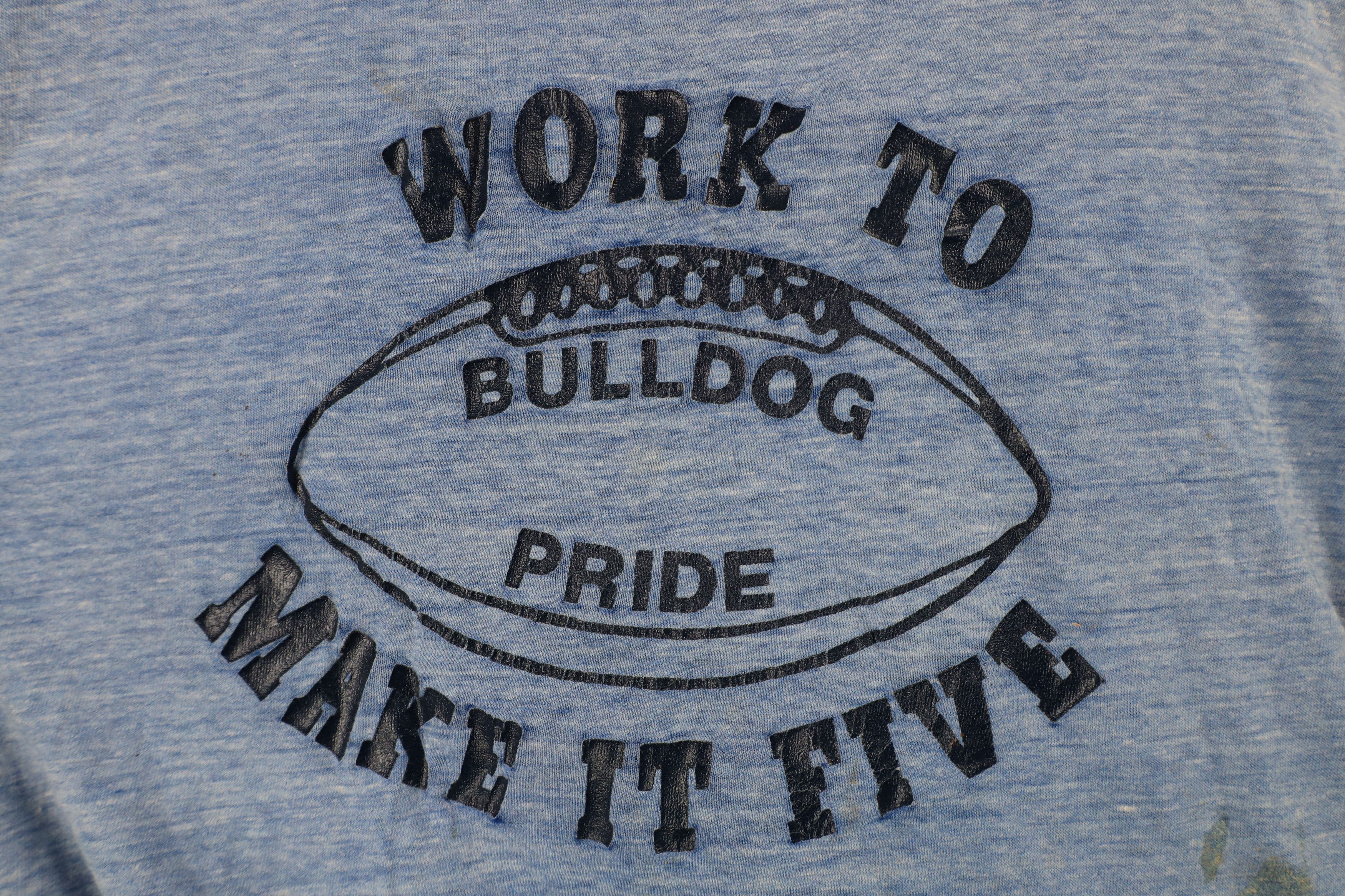 Hanes × Vintage Vintage 70s Hanes Soft Bulldog Football Ringer T-Shirt USA Size US XL / EU 56 / 4 - 4 Thumbnail