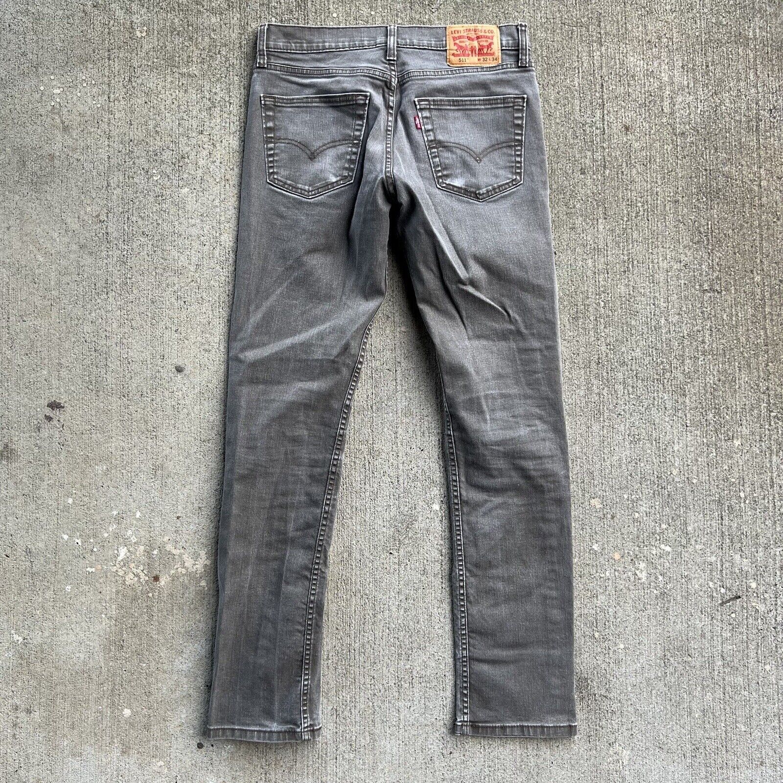 Levi's Levi’s 511 Jeans Men’s 31x32 Gray Slim Fit Flex Mid Rise Size US 31 - 2 Thumbnail