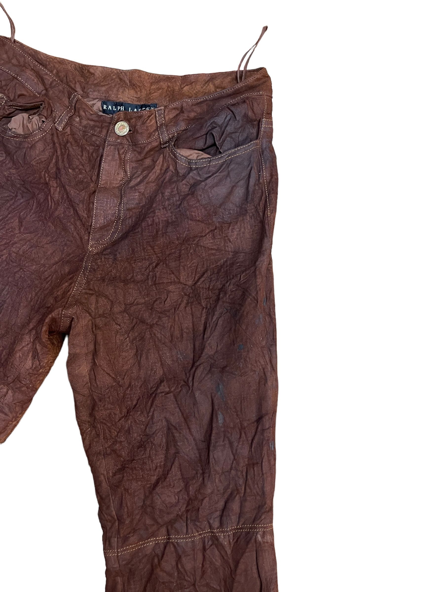 Leather × Polo Ralph Lauren Vintage Polo Ralph Lauren Monogram Goat Suede Trouser Size US 30 / EU 46 - 15 Thumbnail