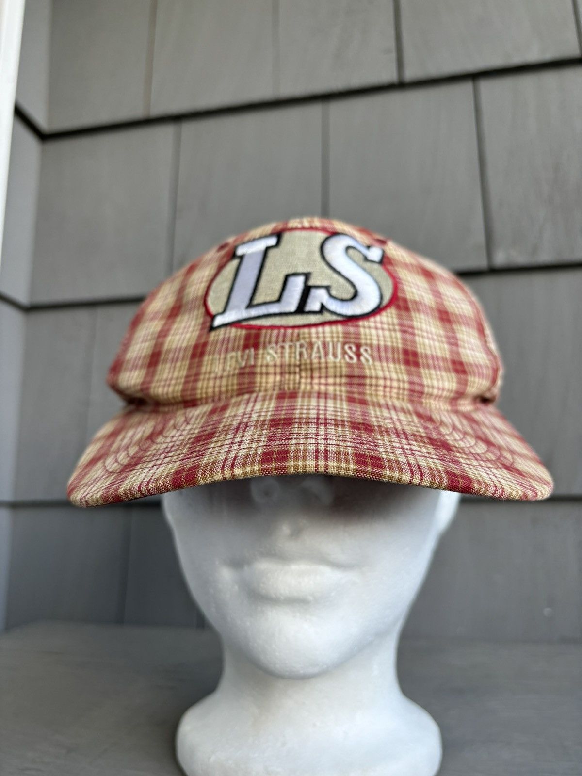 Levi's 1990s Levi's Cap 90s Vintage Plaid Baseball Hat Snapback Red Size ONE SIZE - 10 Thumbnail