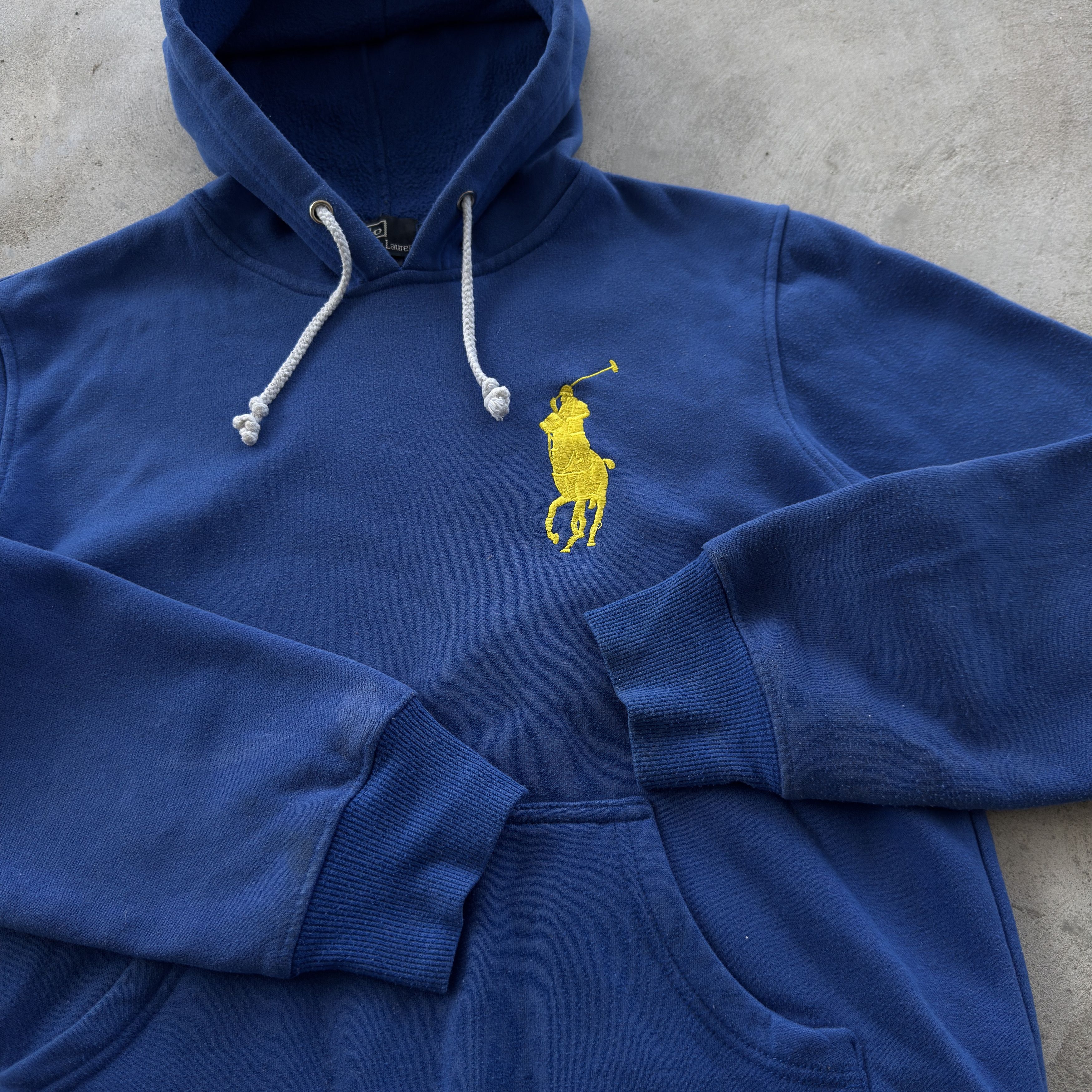 Polo Ralph Lauren Polo Ralph Lauren Yellow Big Pony Blue Hoodie Custom Fit L Size US L / EU 52-54 / 3 - 4 Thumbnail