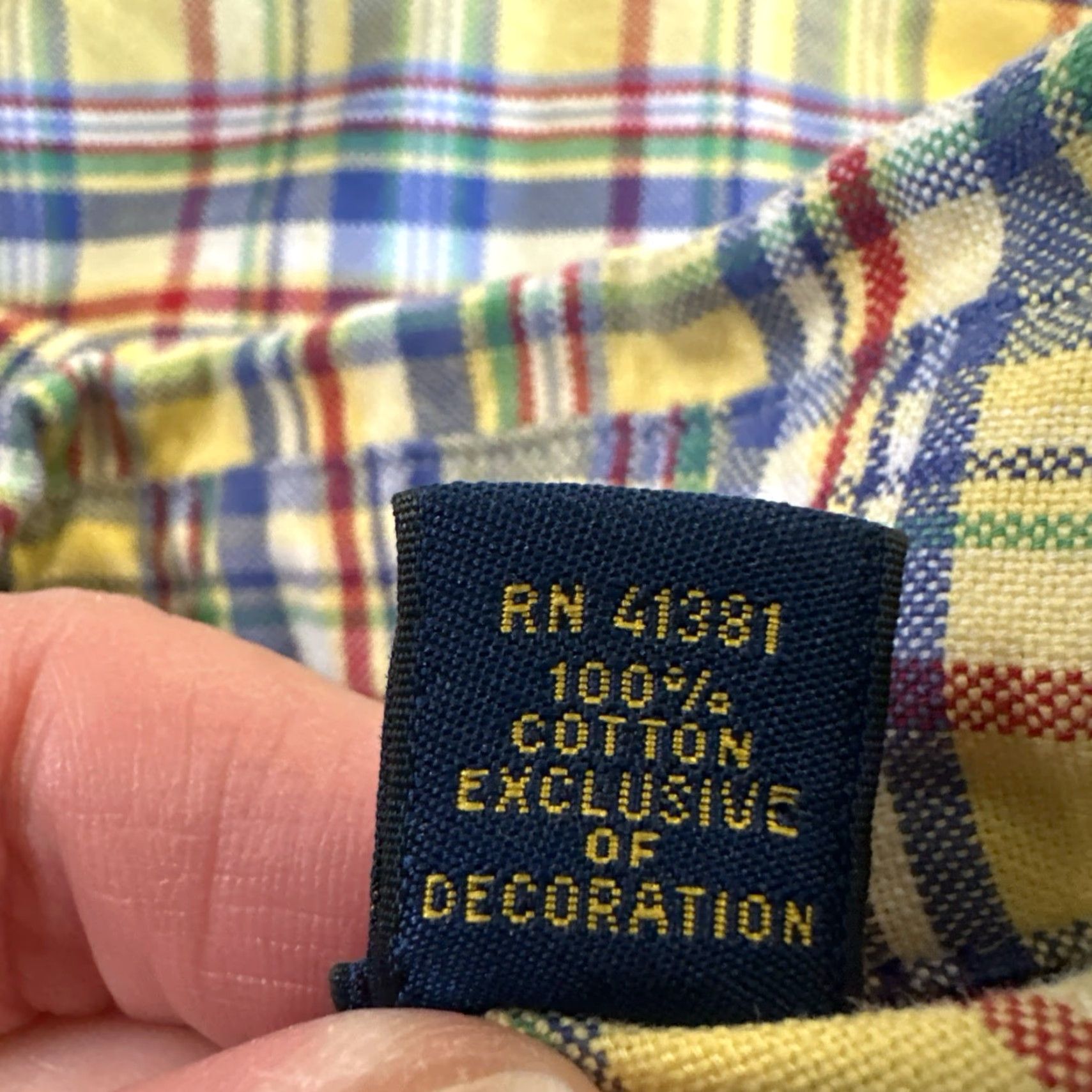 Ralph Lauren Ralph Lauren Shirt Mens Large Yellow Blue Plaid Long Sleeve Button-Up Button-Down Collar Classic Preppy Cotton Chambray All Seasons Men Size US L / EU 52-54 / 3 - 6 Thumbnail