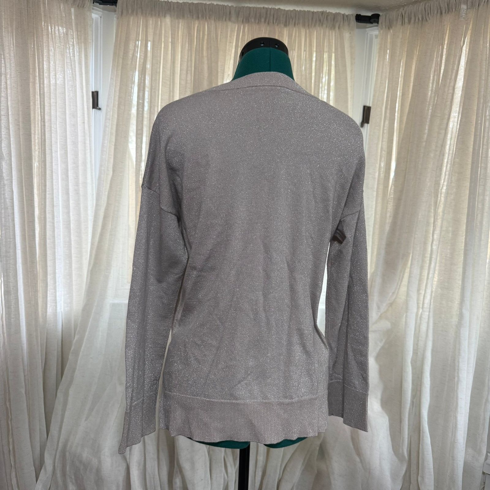 Elie Tahari Tahari Metallic Shimmer Crewneck Sweater | Sz S Size S / US 4 / IT 40 - 4 Thumbnail