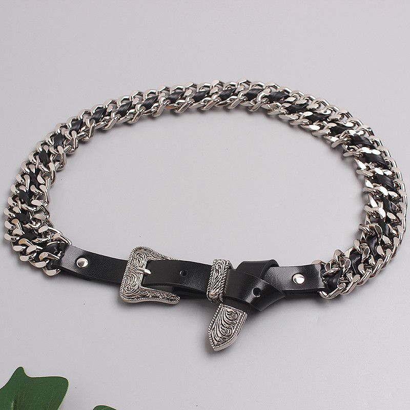 Vintage Carved Buckle Twisted Metal Chain Belts Size ONE SIZE - 5 Thumbnail