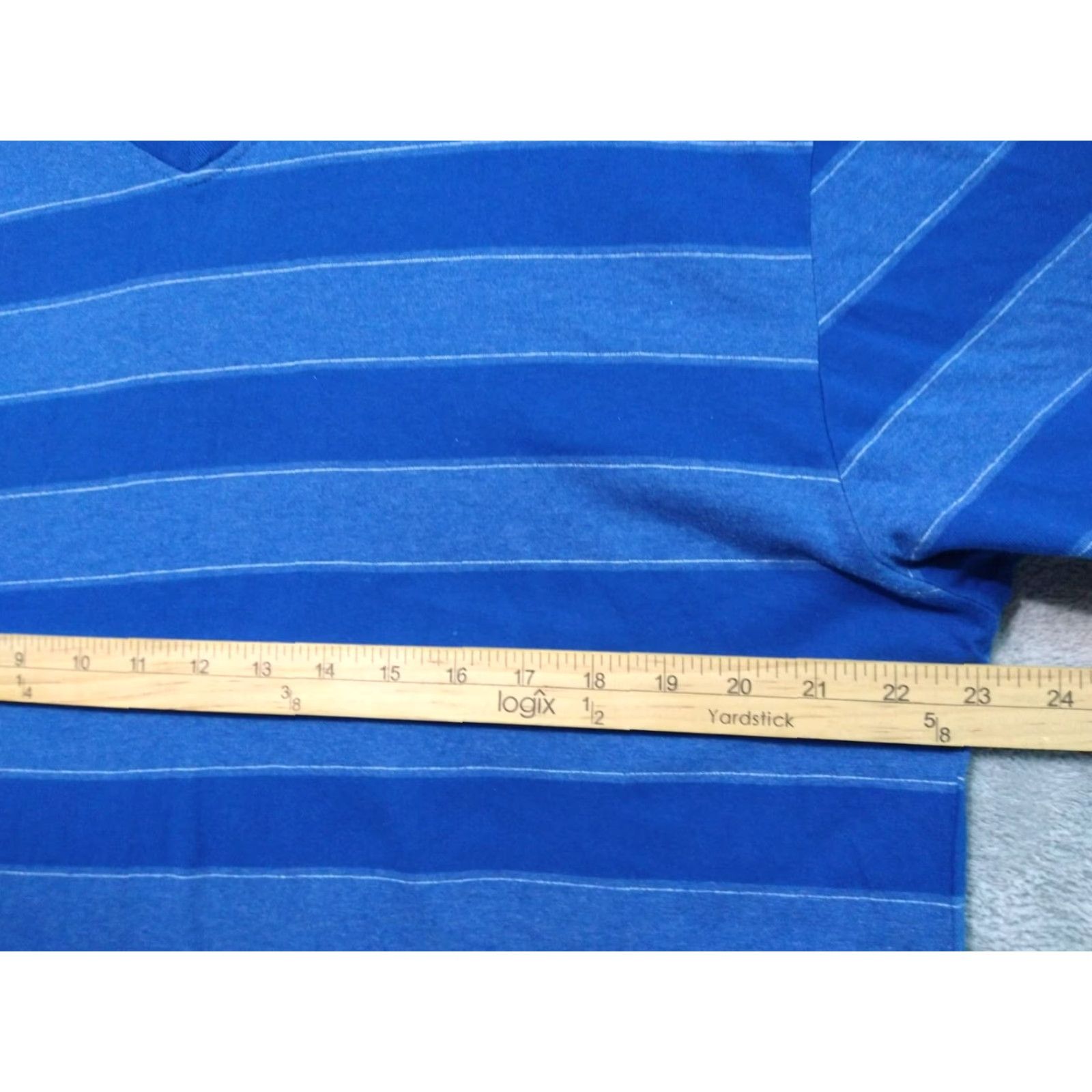 Point Zero Point Zero Shirt Mens XL Blue Striped Short Sleeve V Neck Pullover Size US XL / EU 56 / 4 - 4 Thumbnail
