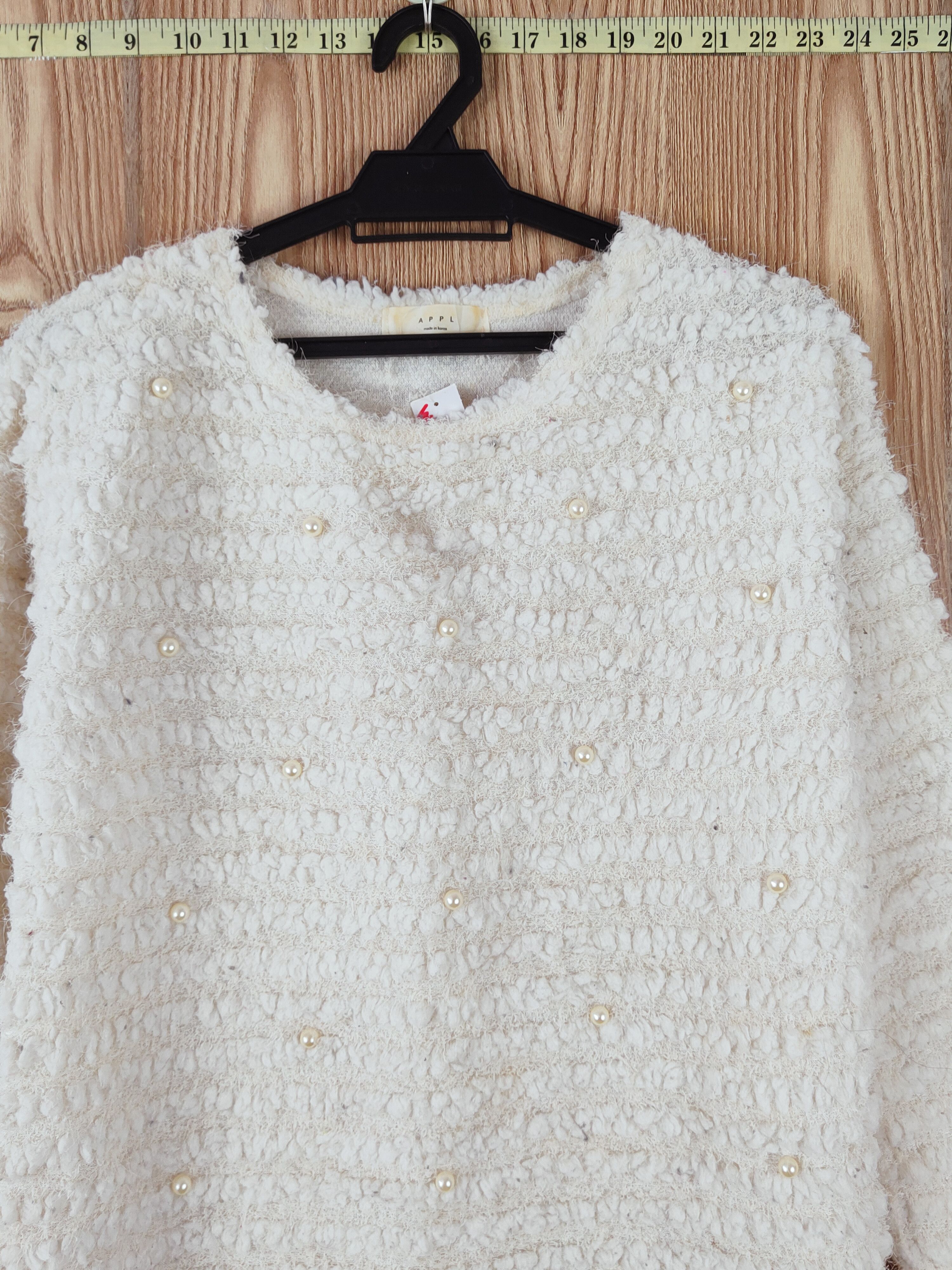 Japanese Brand APPL White Fur Mohair Knitwear #W682 Size M / US 6-8 / IT 42-44 - 2 Thumbnail