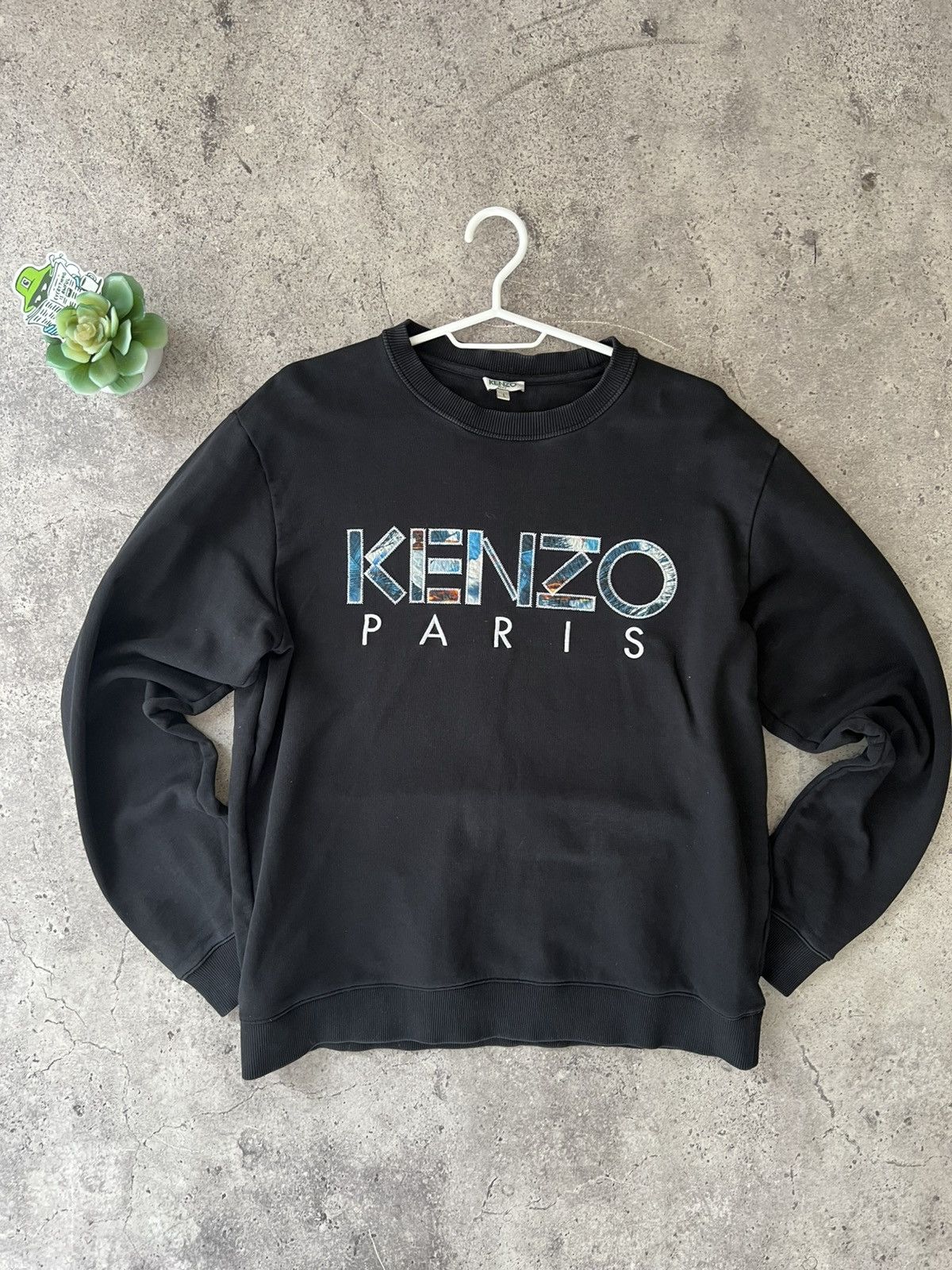 Kenzo Kenzo Paris big logo black sweatshirt L Size US L / EU 52-54 / 3 - 1 Thumbnail