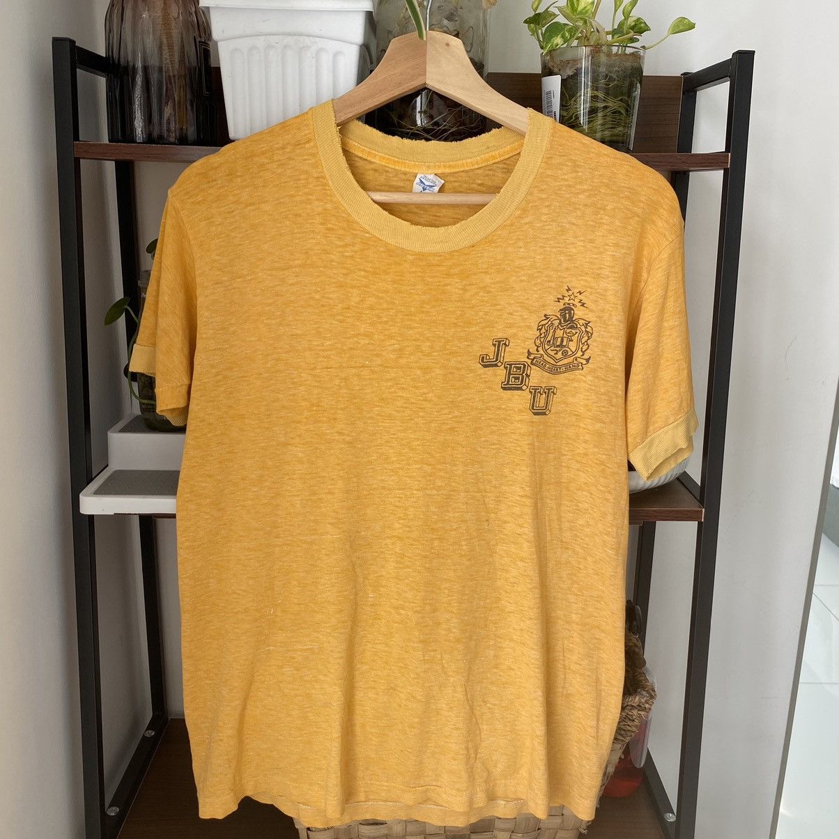 Vintage Thrashed Faded Vintage 70s John Brown University Ringer Tee Size US M / EU 48-50 / 2 - 1 Thumbnail