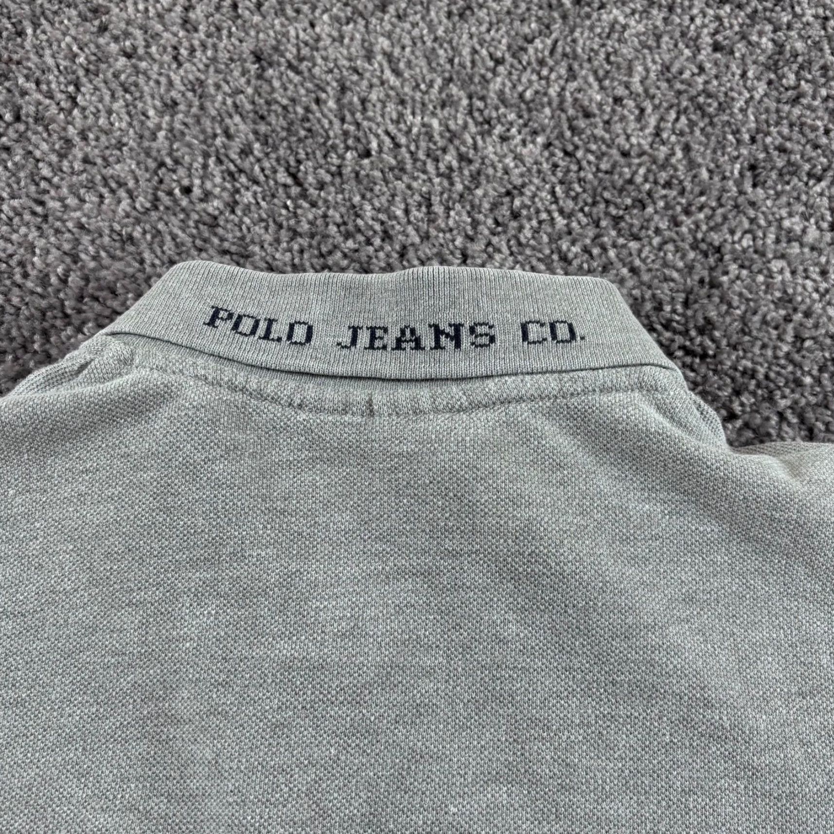 Vintage Vtg Polo Jeans Co Shirt Men M Gray Cotton Embroidered Flag & Collar Size US M / EU 48-50 / 2 - 4 Thumbnail