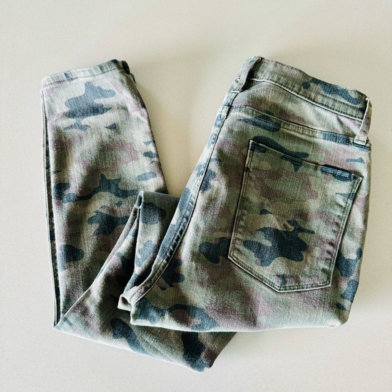 Hudson HUDSON Tan Olive Camo High Rise Super Skinny Leg Denim Jeans Size 28" / US 6 / IT 42 - 3 Thumbnail
