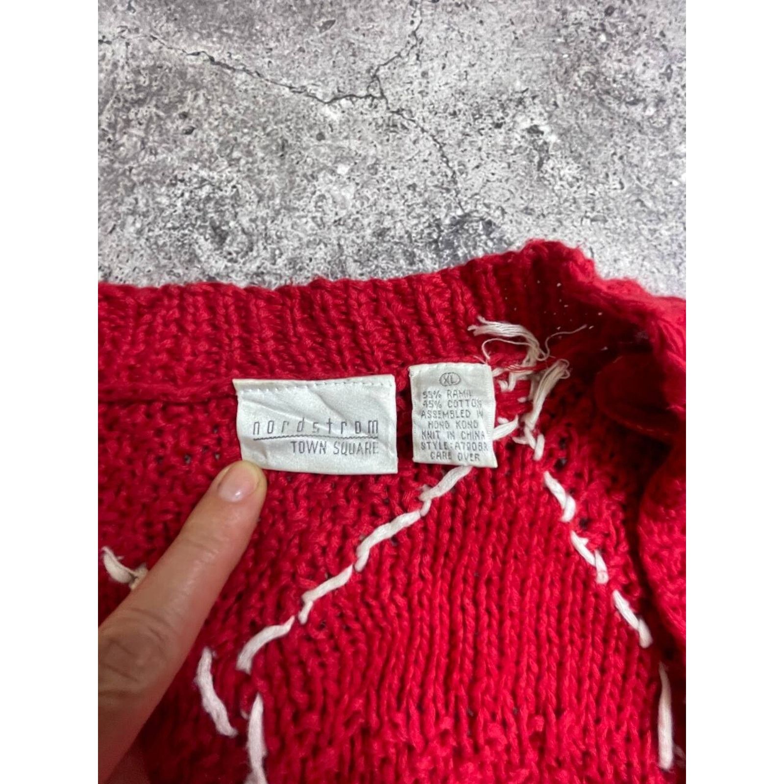 Nordstrom Vintage Nordstrom Town Square Red Knit Cardigan Sweater L Size L / US 10 / IT 46 - 4 Thumbnail
