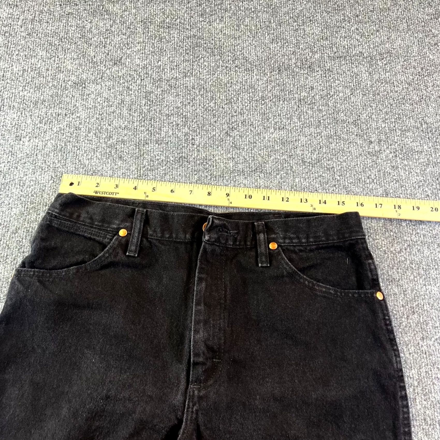 Wrangler Wrangler Cowboy Bootcut Jeans Mens 34x30 Black Denim 100% Cotton Slim Fit Jeans Size US 34 / EU 50 - 3 Thumbnail