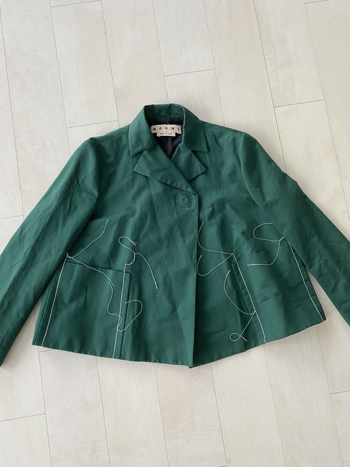 Image of Marni Green Cropped Women’S Blazer, Women's (Size Small)