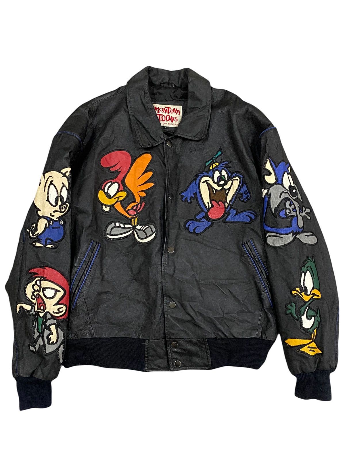 Warner Bros Rare Vtg 90s Montana Toons “Tiny Toon Adventures” Leather Size US L / EU 52-54 / 3 - 2 Thumbnail