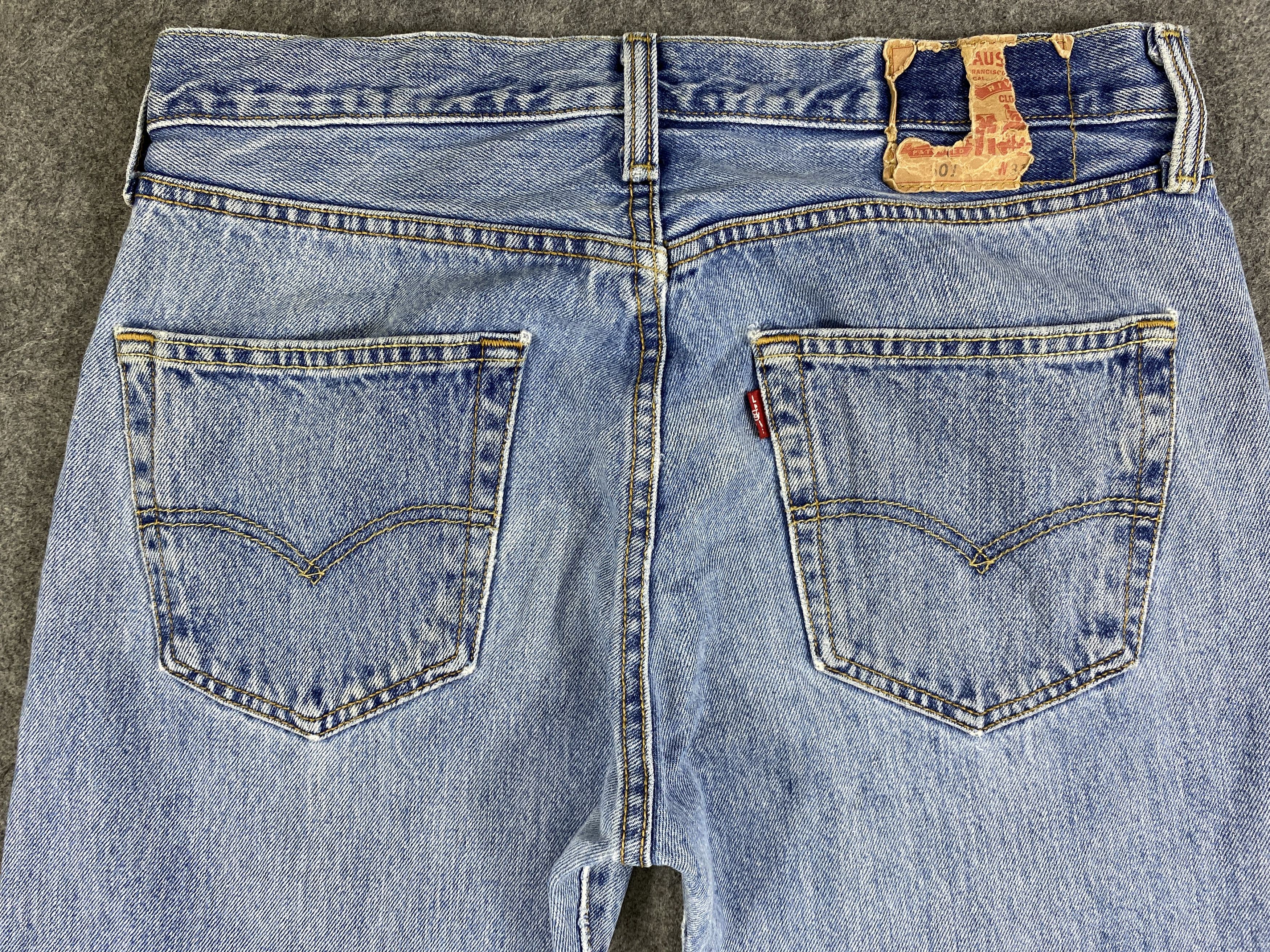 Japanese Brand Sky Blue Vintage Levi's 501 Jeans 31x31.5 Denim -JN2235 Size US 31 - 4 Thumbnail