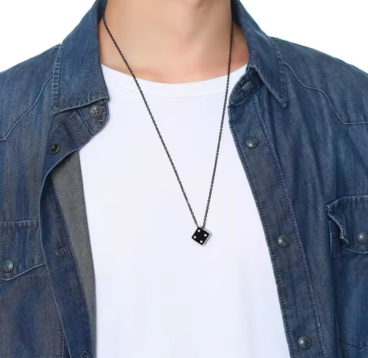 Jewelry Black Cool Cube Dice Style Necklaces Size ONE SIZE - 2 Thumbnail