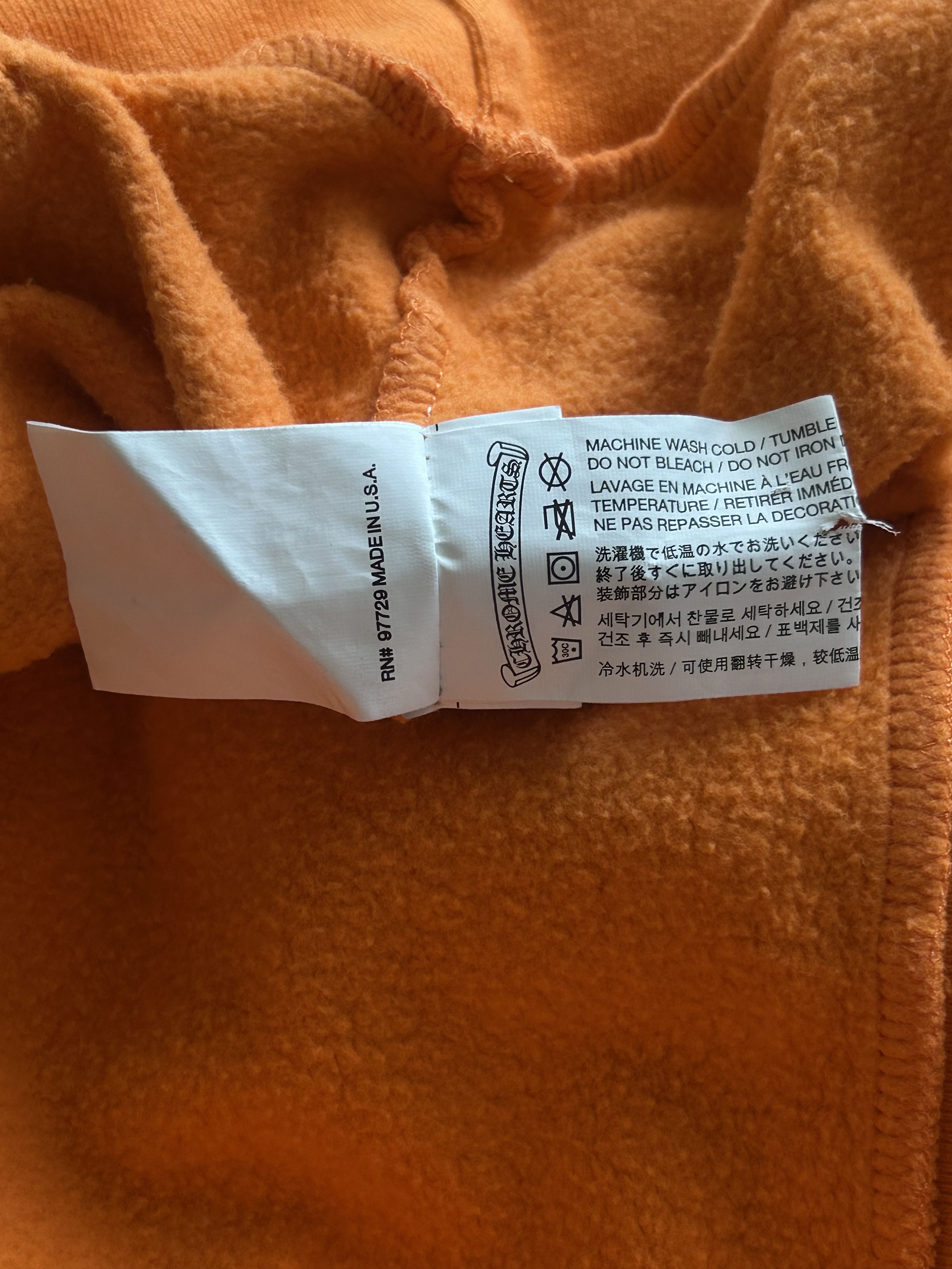 Chrome Hearts Chrome Hearts Off-White Orange & Black Scroll Logo Hoodie Size US M / EU 48-50 / 2 - 5 Thumbnail