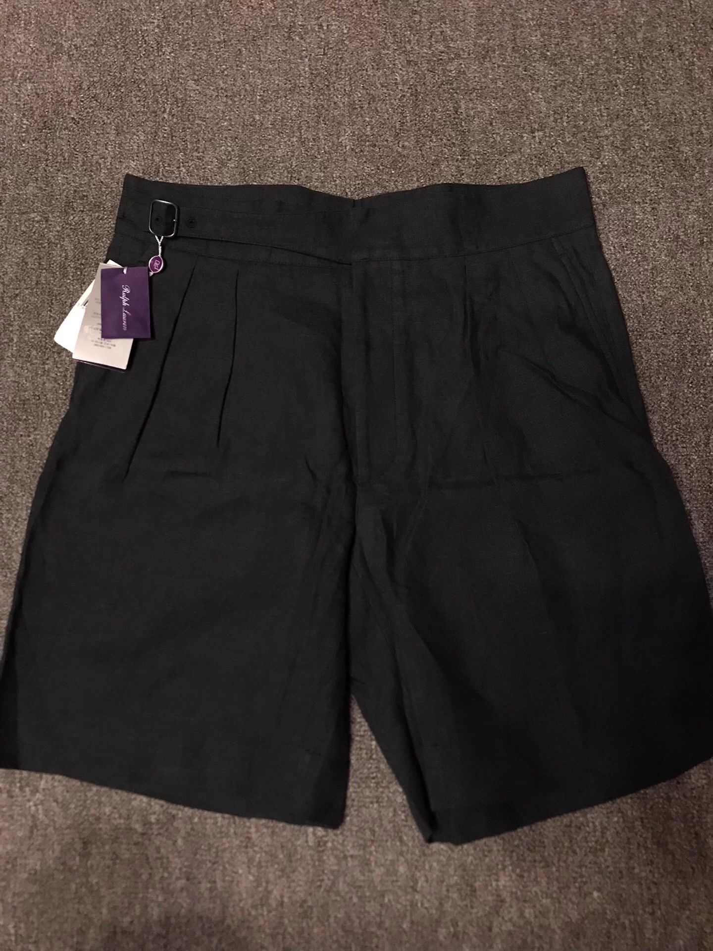 Ralph Lauren Purple Label Linen Shorts 34 Emerald