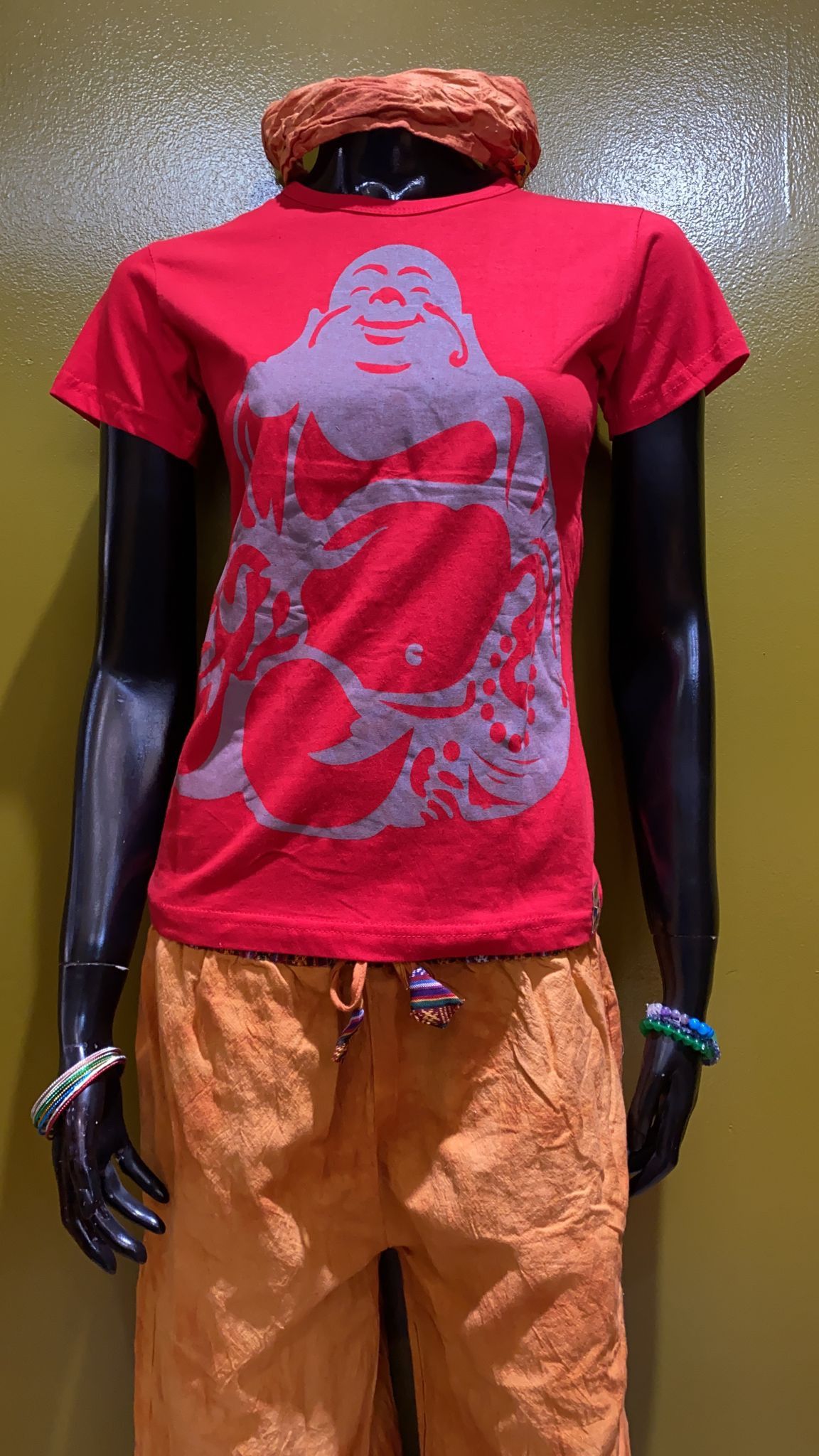 Other Laughing Buddha Painted Cotton Babydoll Tee Shirt Size S / US 4 / IT 40 - 1 Preview