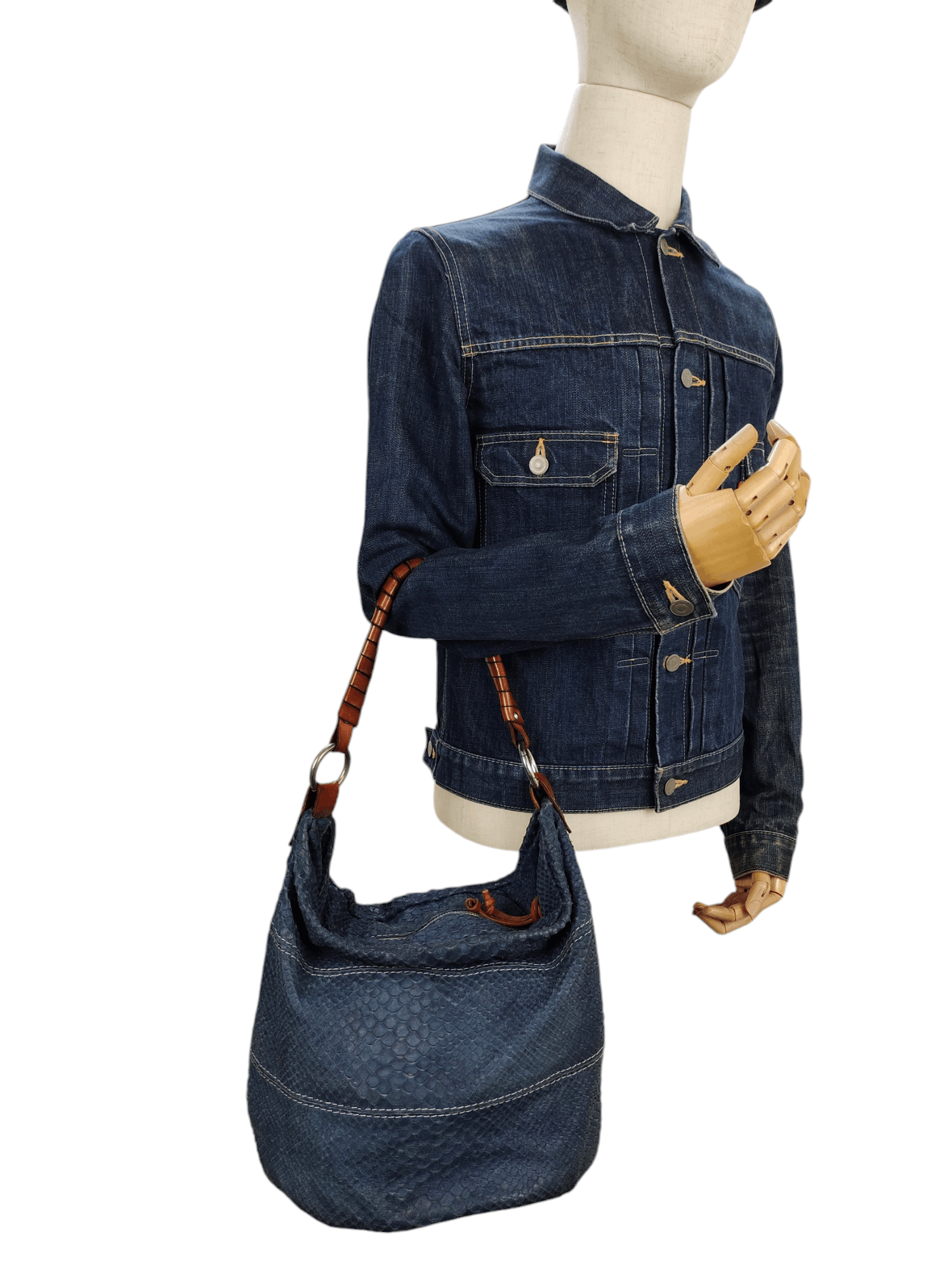 Leather Vintage Sofia C Made In Italy Leather Hobo Shoulder Bag Size ONE SIZE - 1 Thumbnail