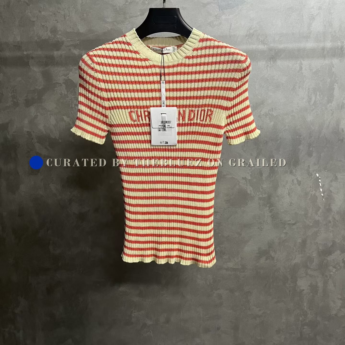 Dior Dior New Multicolor Letter Stripe Rib Knit Top Size S / US 4 / IT 40 - 1 Thumbnail