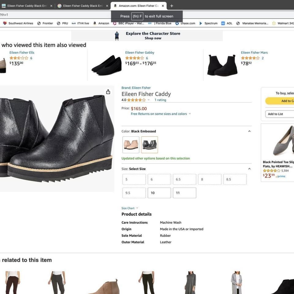 Eileen Fisher Eileen Fisher Caddy Black Embossed Size 5.5 (SAVE $104.00) Size US 5.5 / IT 35.5 - 2 Thumbnail