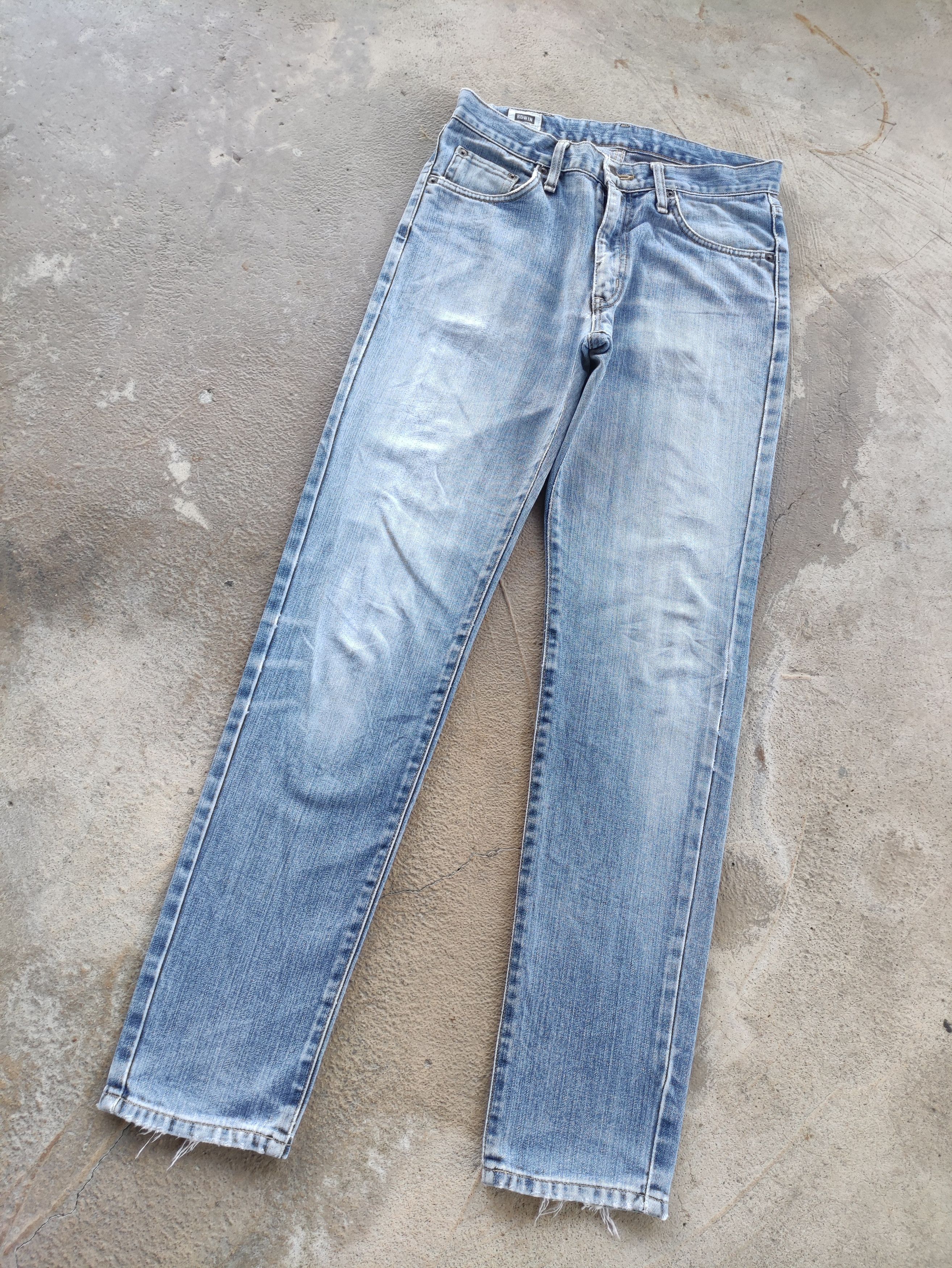 Edwin Vintage Edwin Japan Jean Distressed Faded Denim Size US 31 - 2 Thumbnail