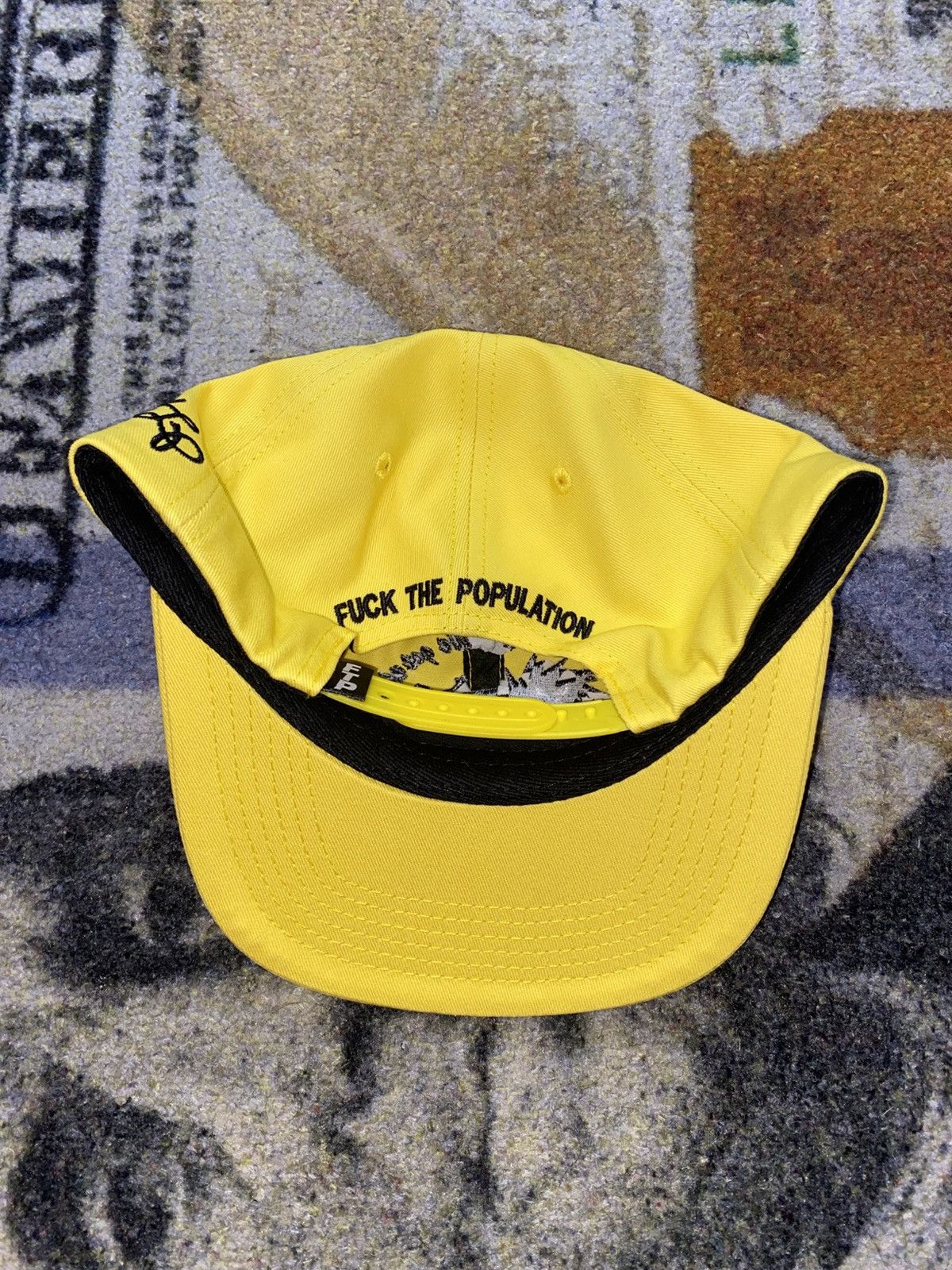 Fuck The Population Fuck The Population Power Supply 6 Panel Hat Yellow Size ONE SIZE - 4 Thumbnail