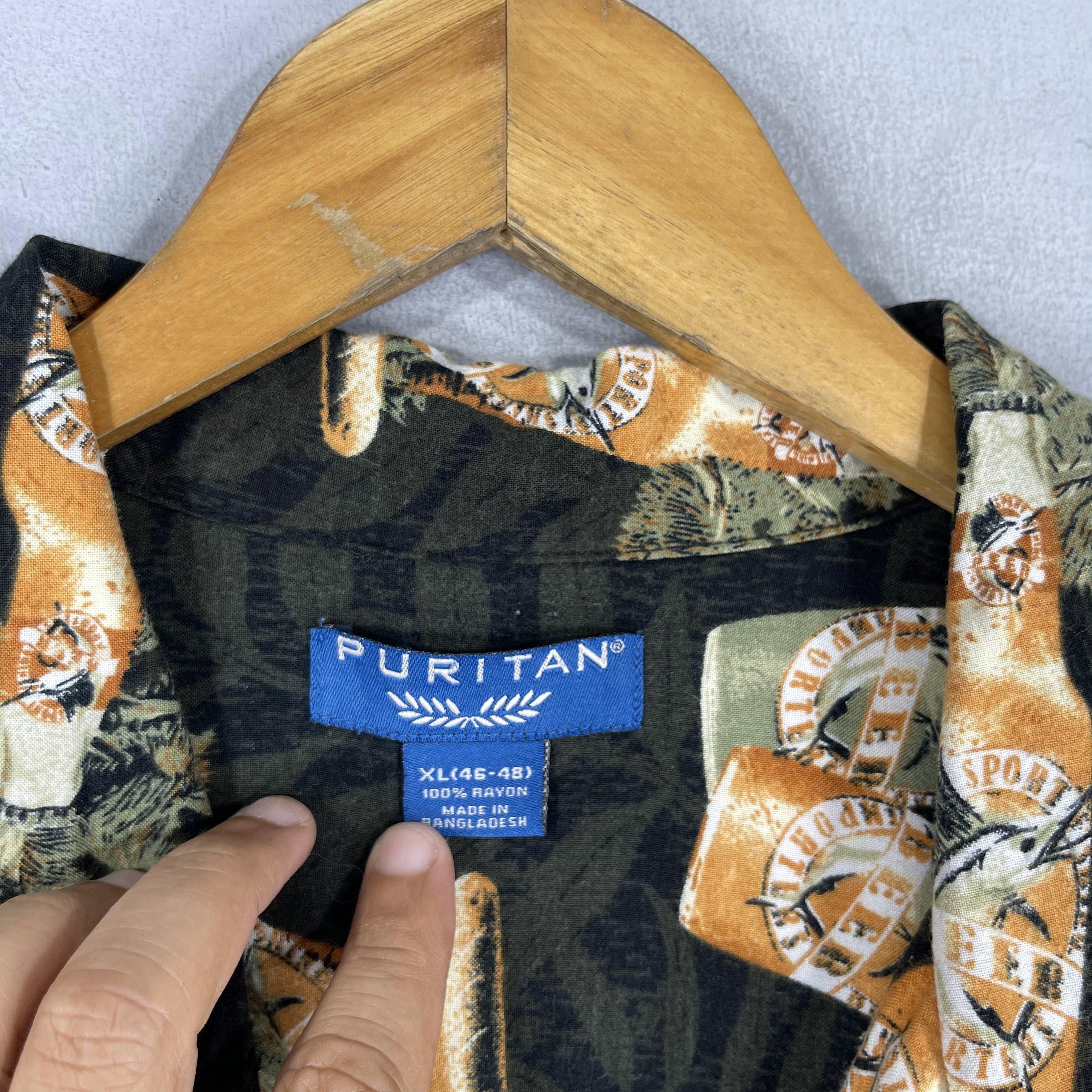 Japanese Brand PURITAN Hawaii Corona Beer Printed Rayon Shirt Button Up Size US XL / EU 56 / 4 - 5 Thumbnail