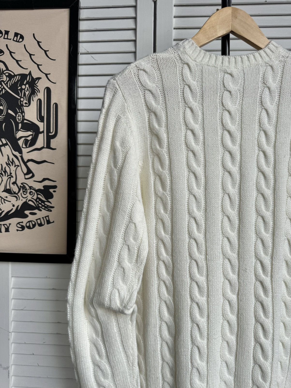 Polo Ralph Lauren Polo Ralph Lauren Style Cable Knit Wool Blend White Sweater Size US S / EU 44-46 / 1 - 10 Thumbnail