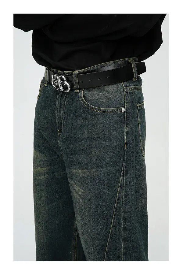VIBE Vintage washed straight-leg draped jeans Size US 32 / EU 48 - 6 Thumbnail