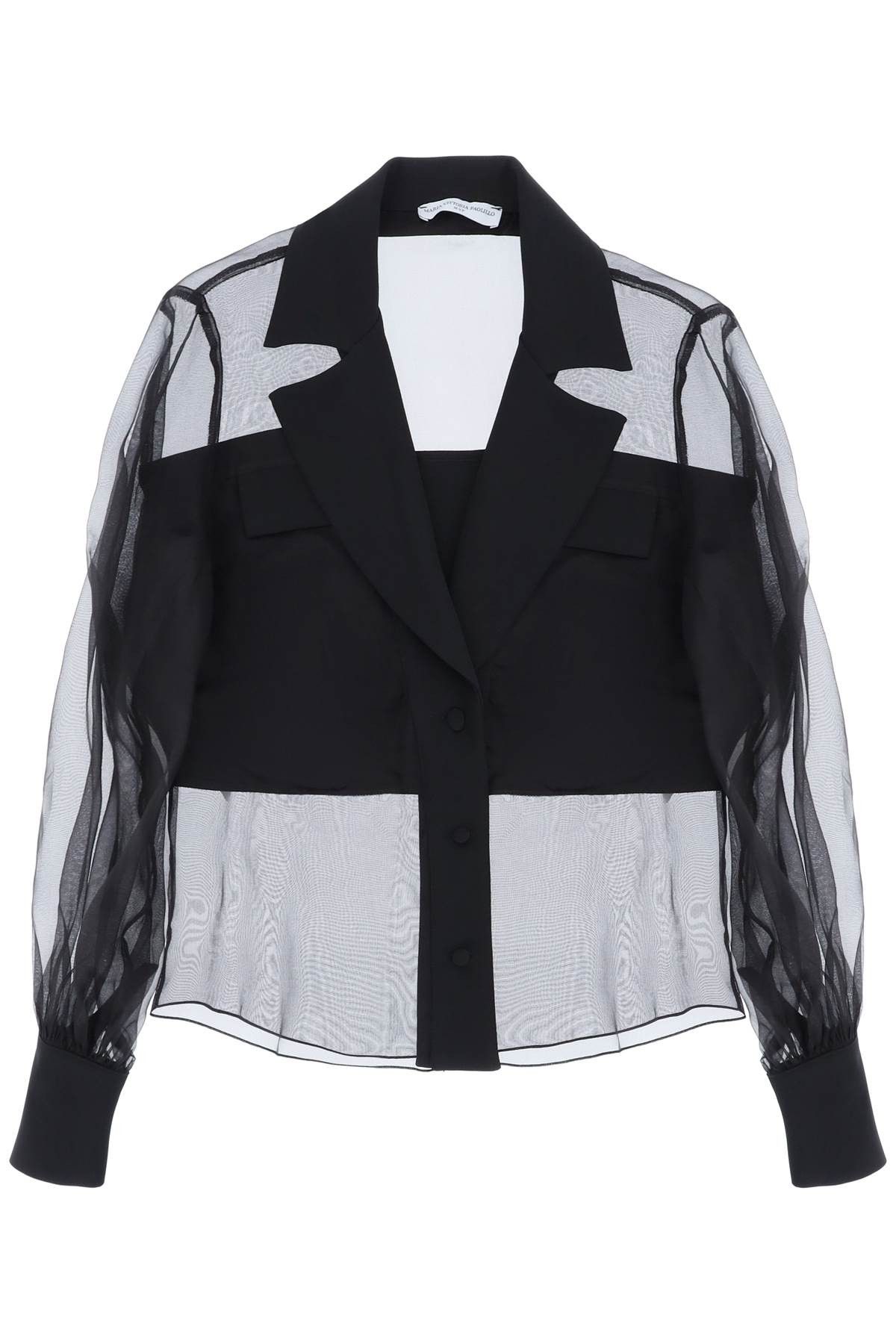 image of Mvp 'rodeo Drive' Shirt In Silk Organza in Nero, Women's (Size Medium)