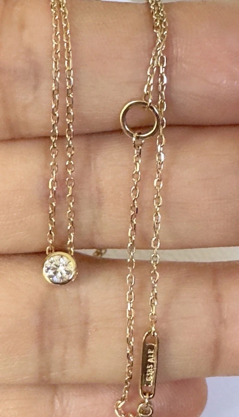 pandora Pandora 14K Gold Lab Diamond Necklace 0.15ct Bezel Pendant Size ONE SIZE - 5 Thumbnail