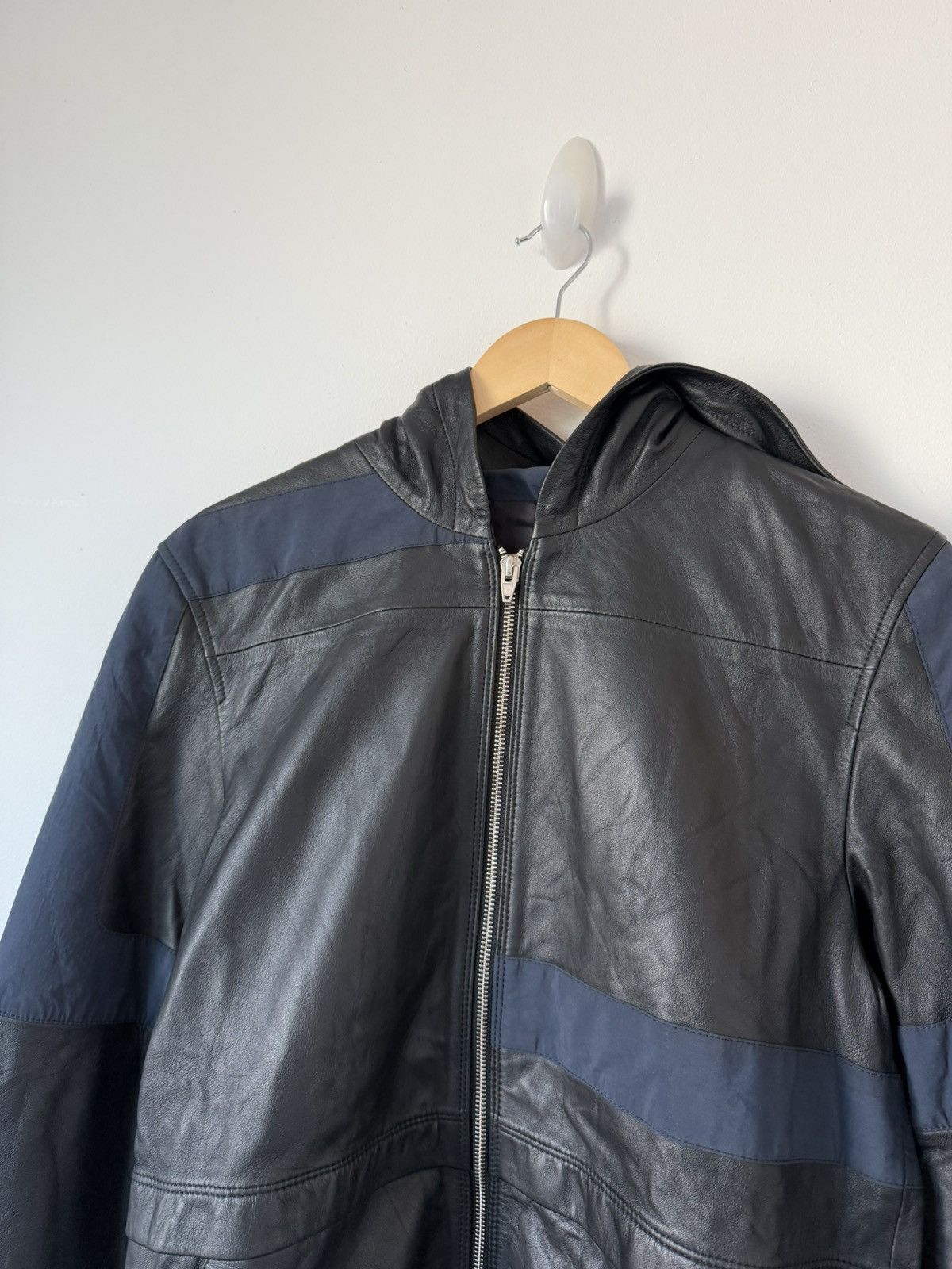 Alexander Wang Alexander Wang Sample Black Panel Leather Hooded Jacket M Size US M / EU 48-50 / 2 - 4 Thumbnail